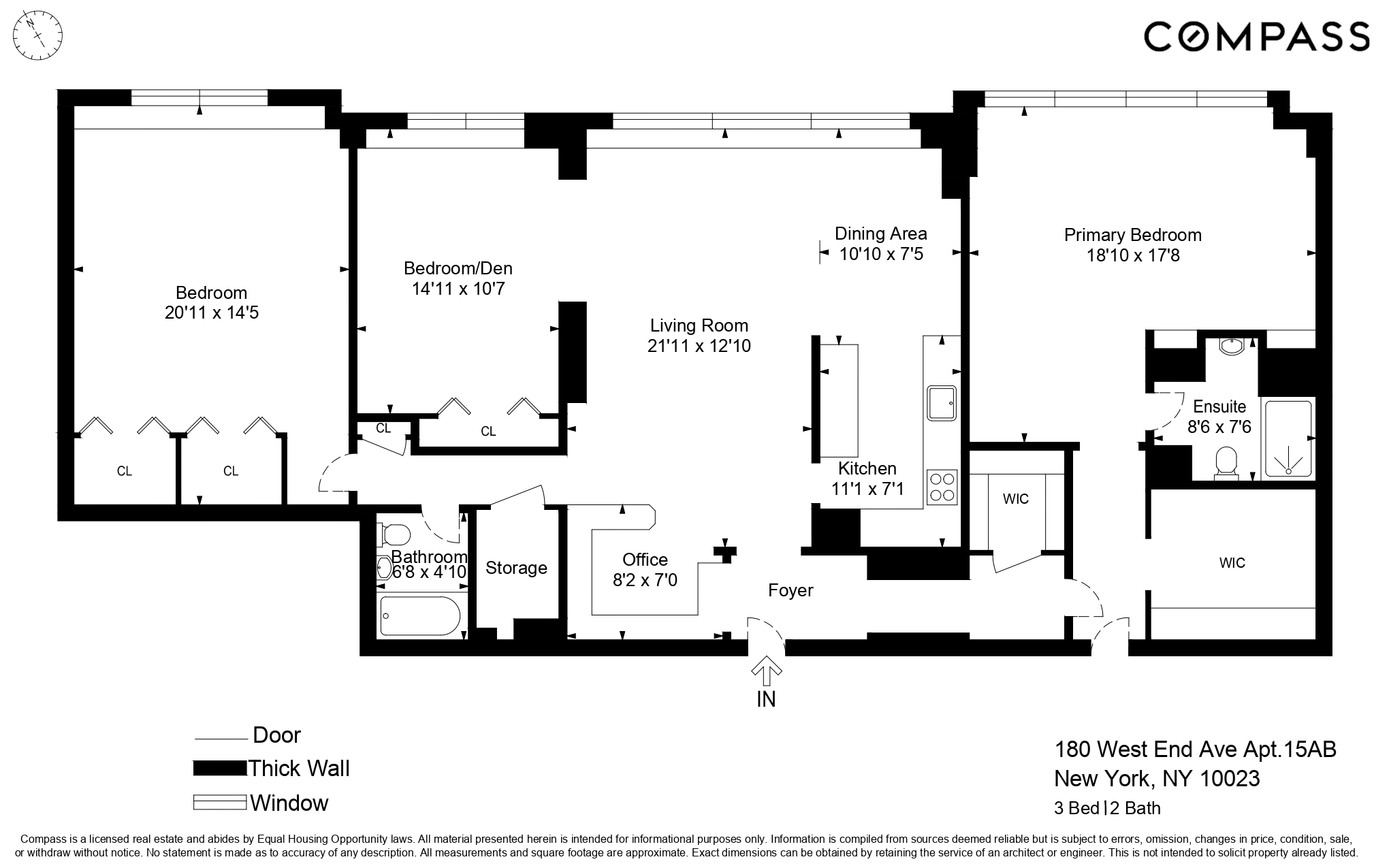 Floorplan for 180 West End Avenue, 15AB