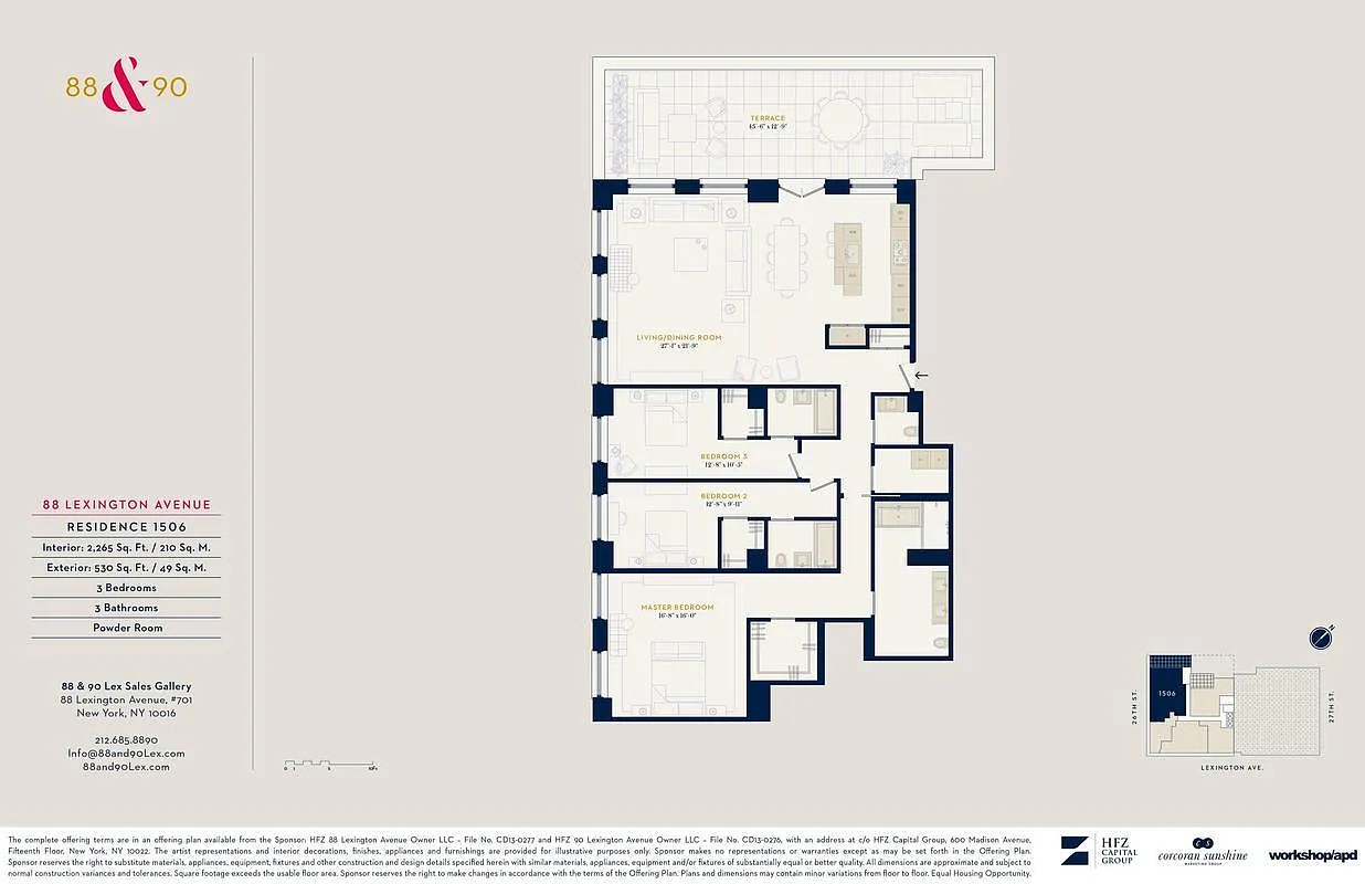 Floorplan for 88 Lexington Avenue, 1506