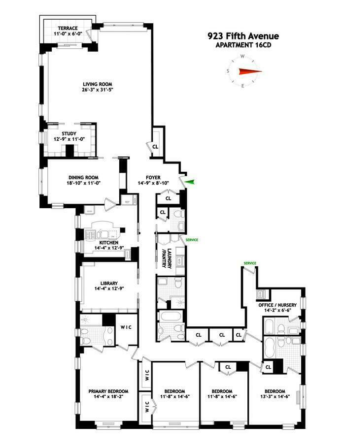 Floorplan for 923 5th Avenue, 16C