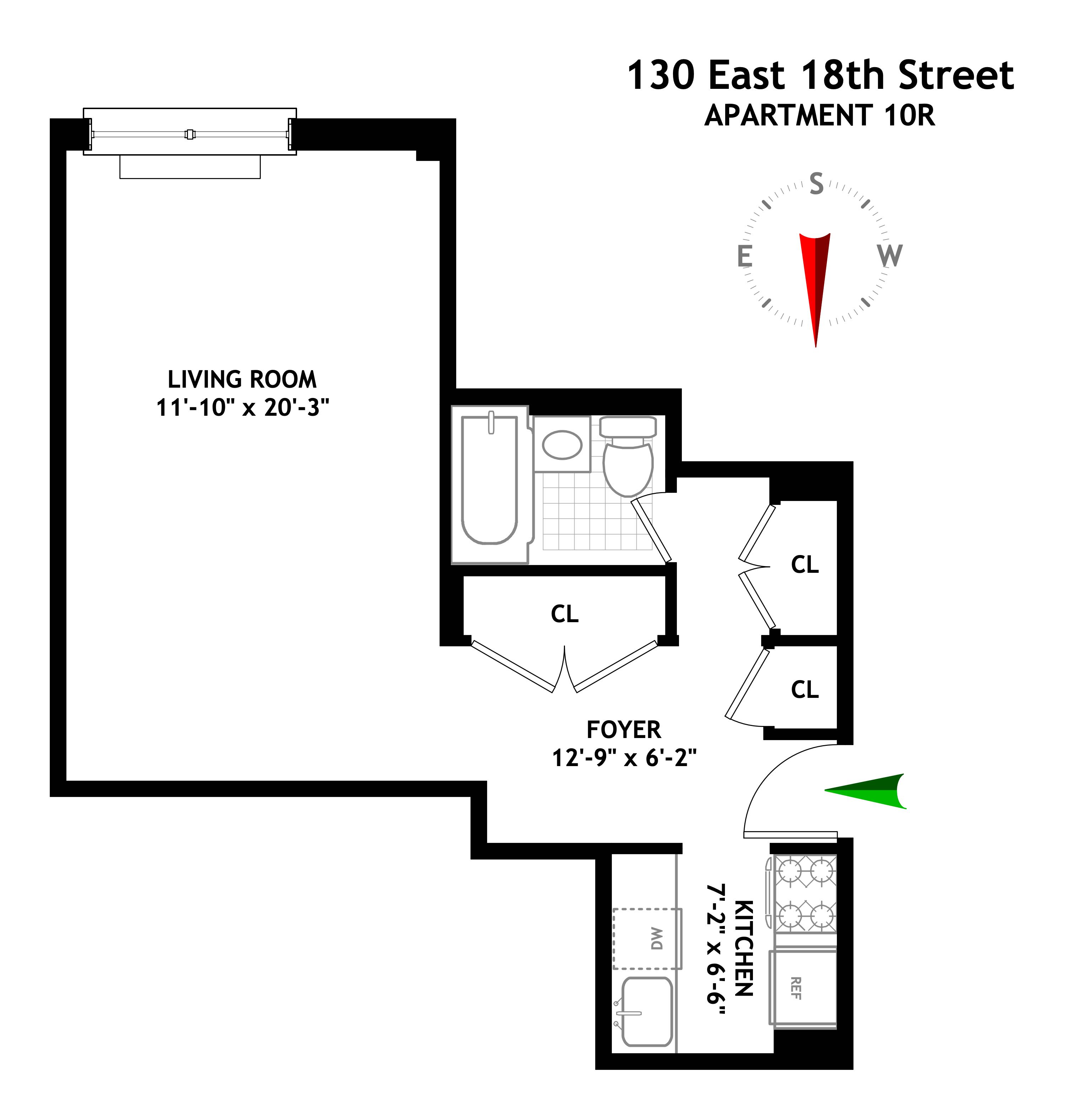 Floorplan for 130 East 18th Street, 10R