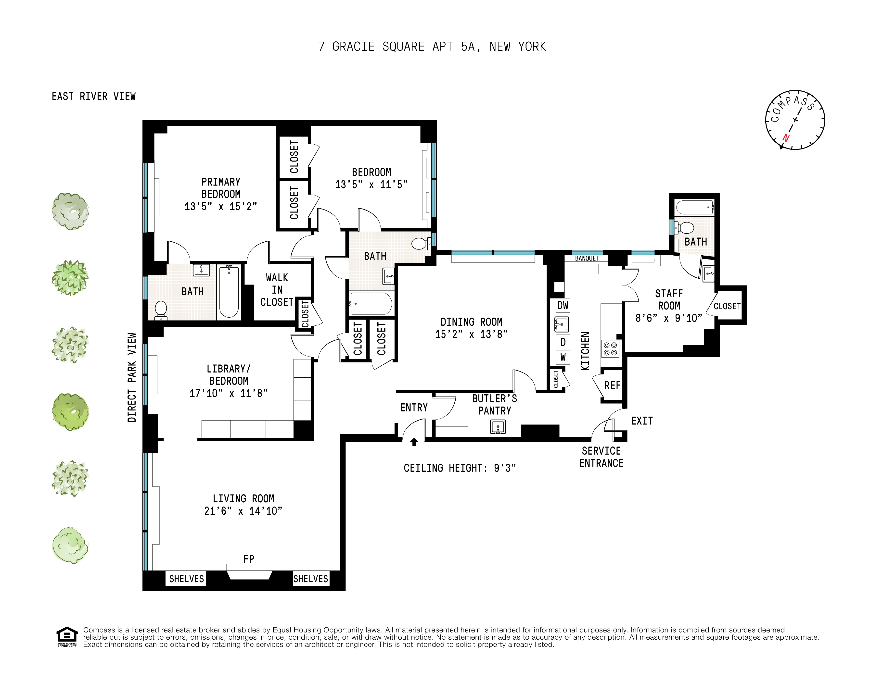 Floorplan for 7 Gracie Square, 5A