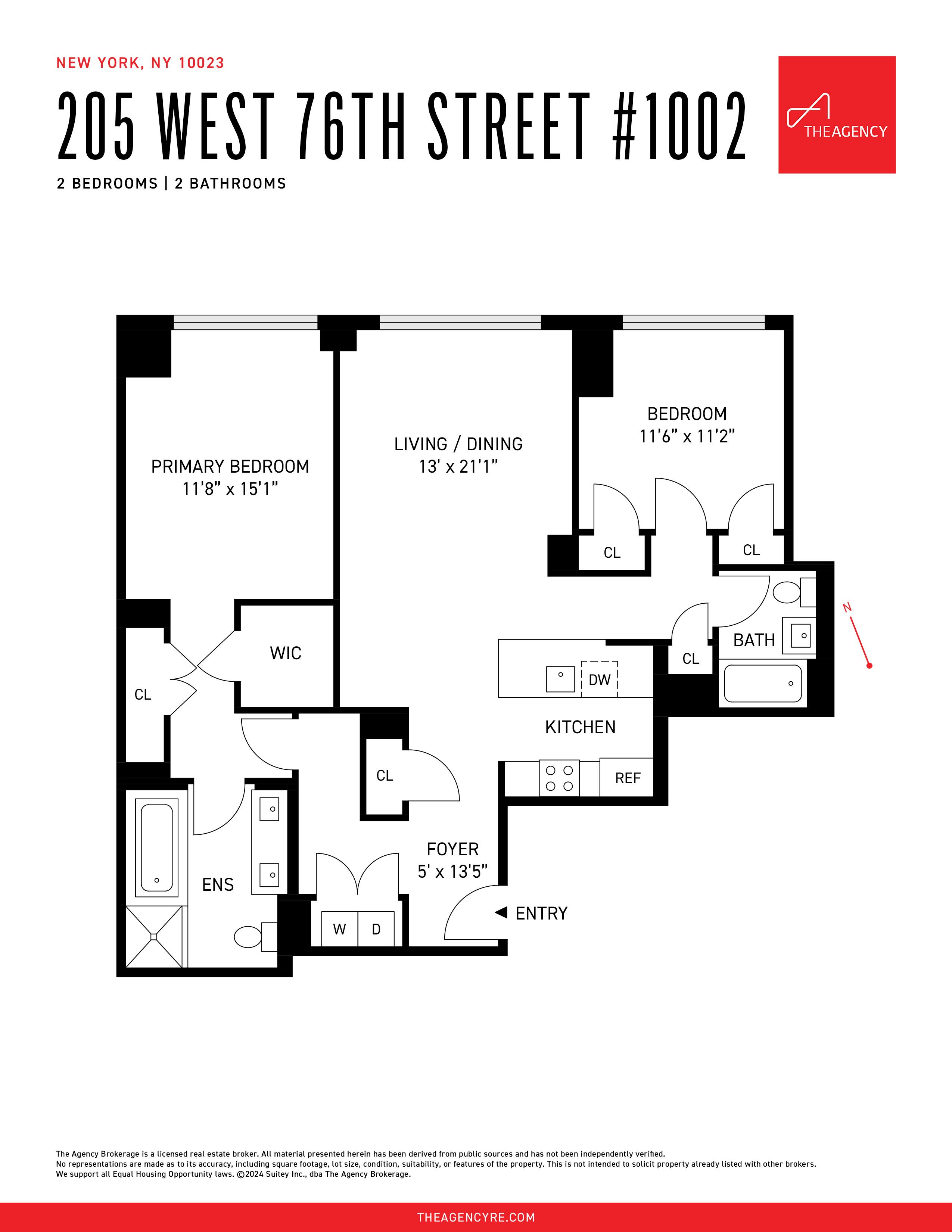 Floorplan for 205 West 76th Street, 1002