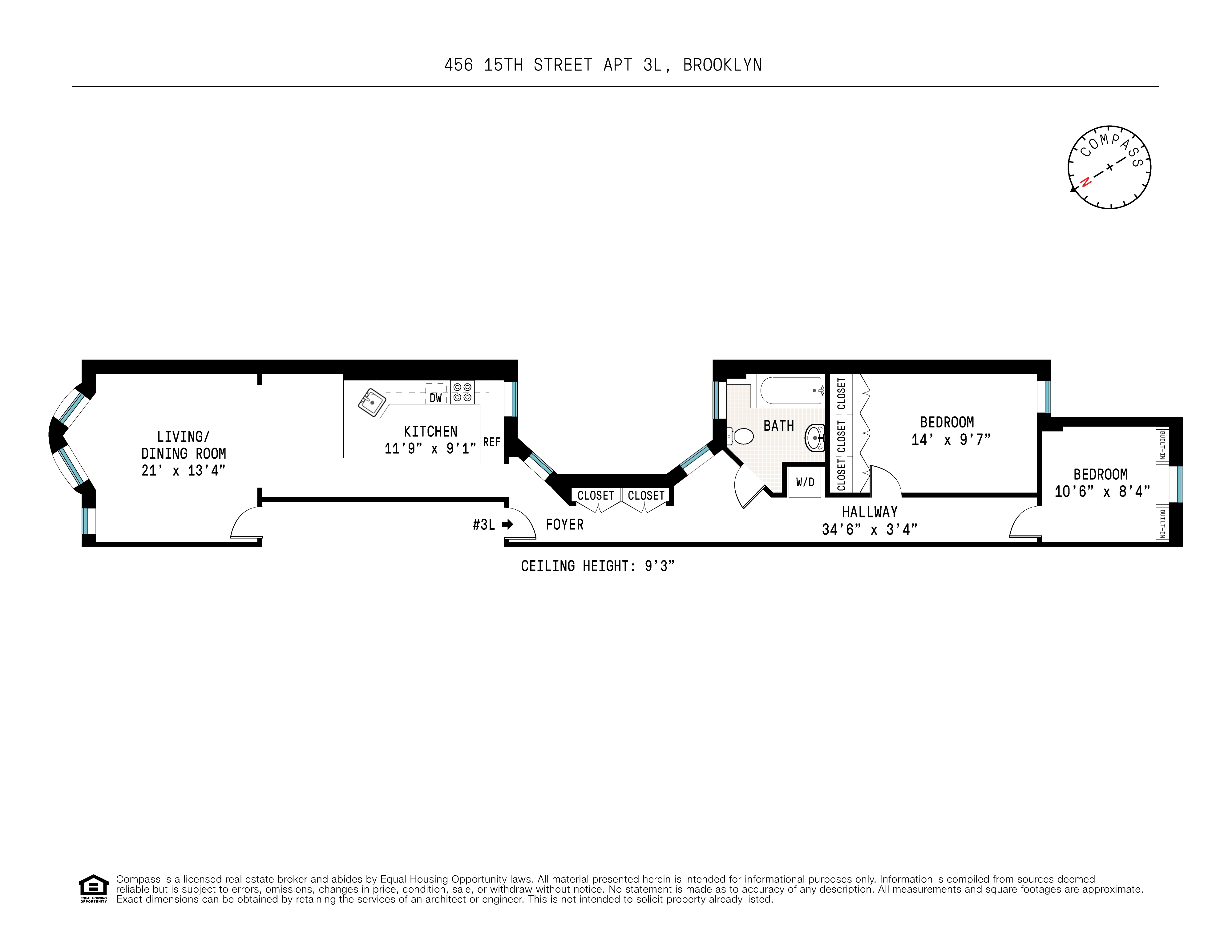 Floorplan for 456 15th Street, 3L