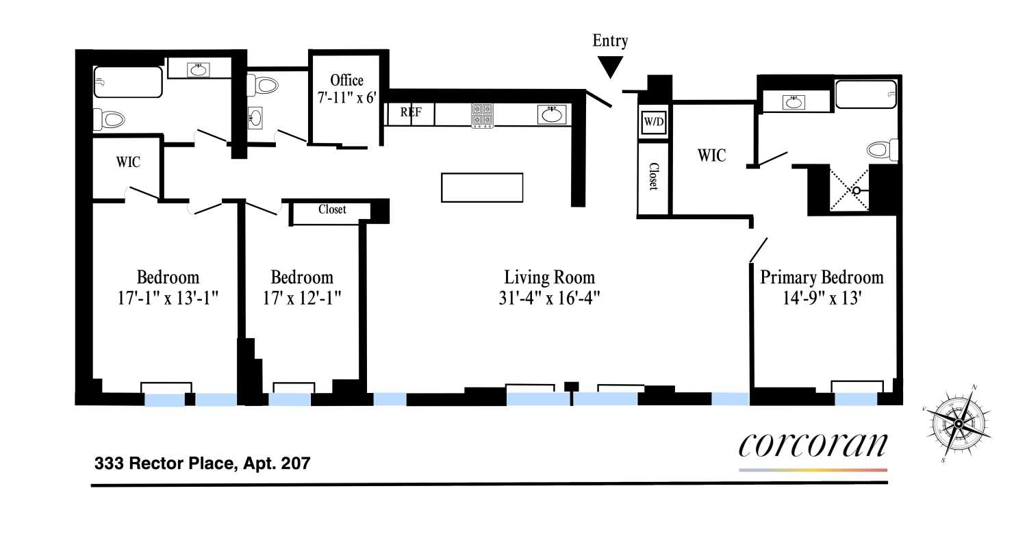 Floorplan for 333 Rector Place, 207