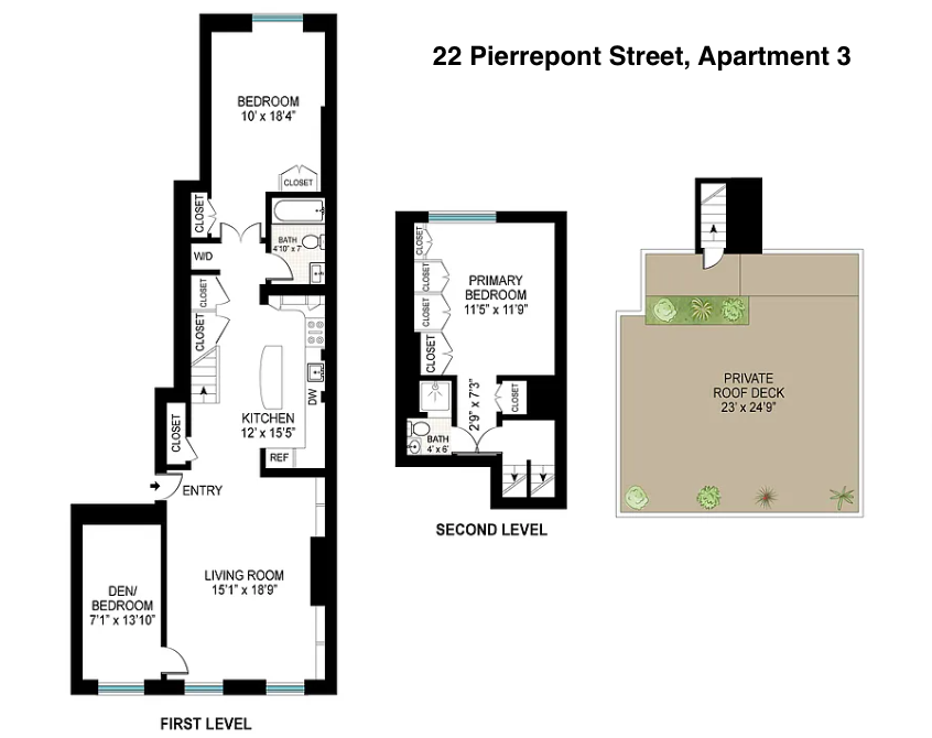 Floorplan for 22 Pierrepont Street, 3