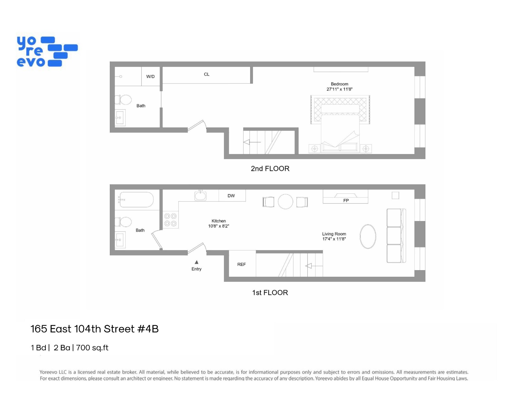 Floorplan for 165 East 104th Street, 4B