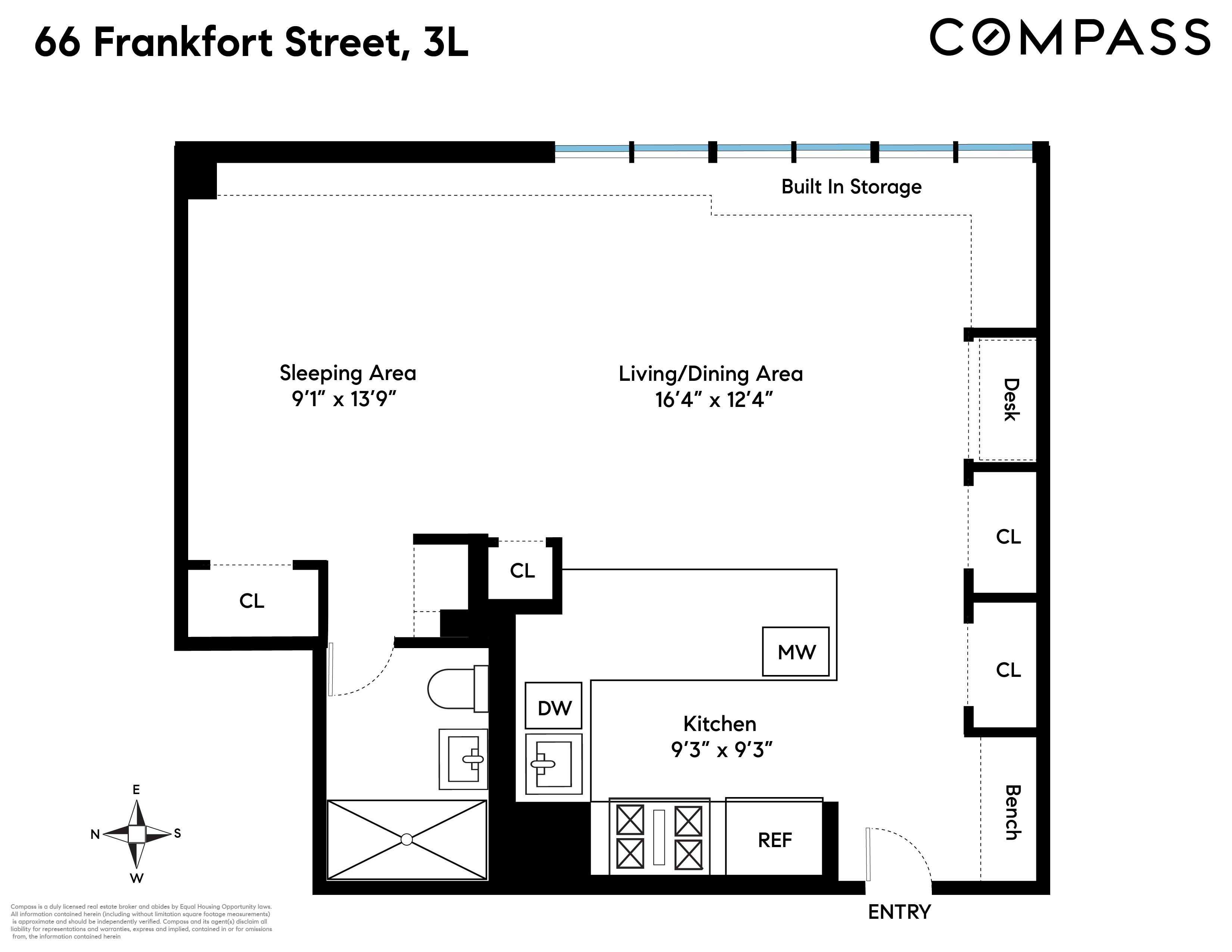 Floorplan for 66 Frankfort Street, 3L