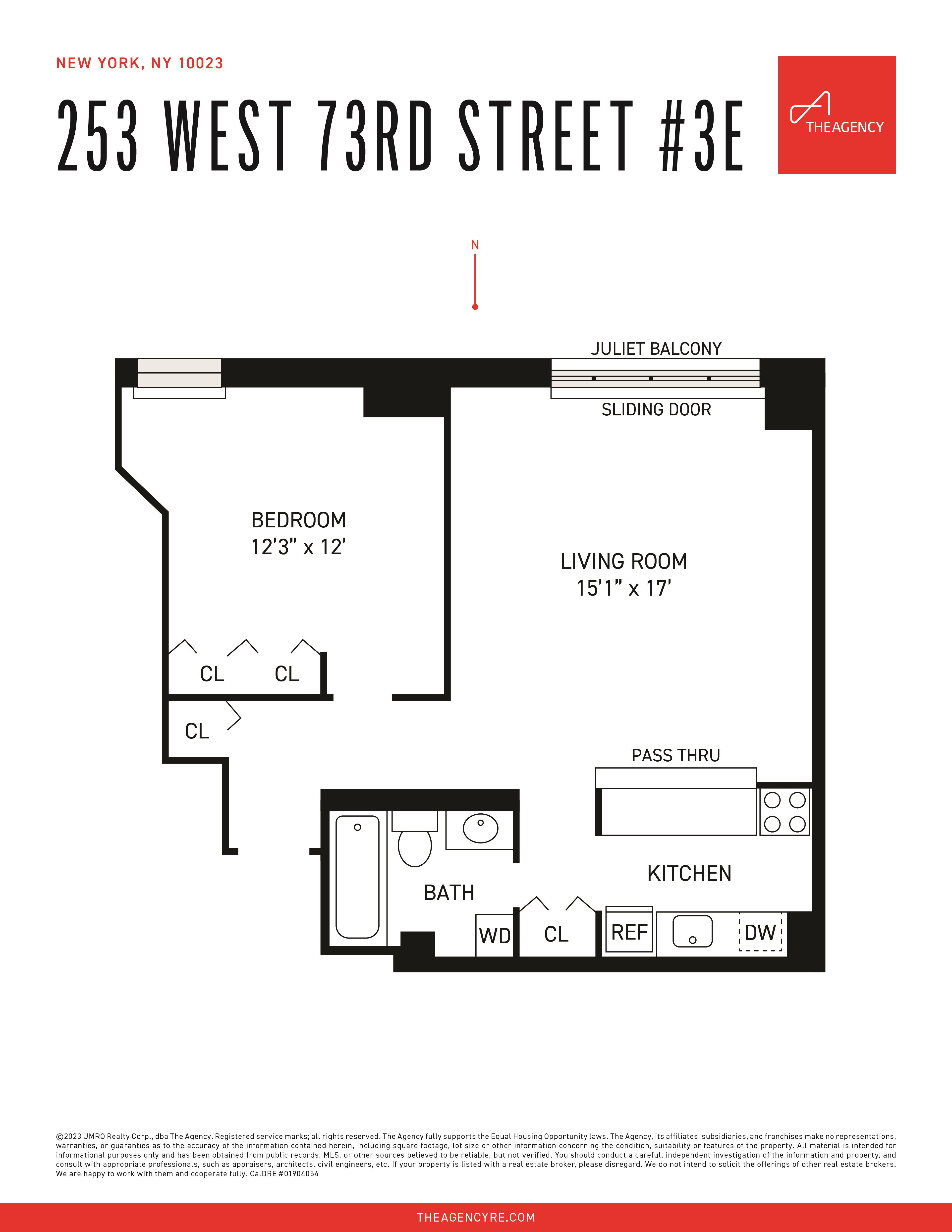 Floorplan for 253 West 73rd Street, 3-E