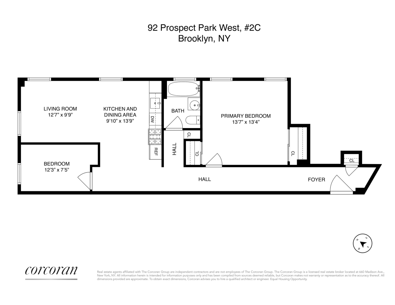 Floorplan for 92 Prospect Park, 2C