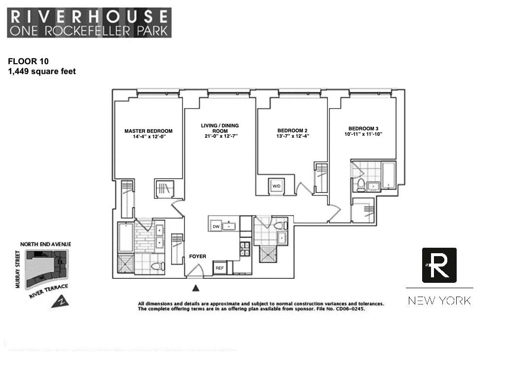 Floorplan for 2 River Terrace, 10-U