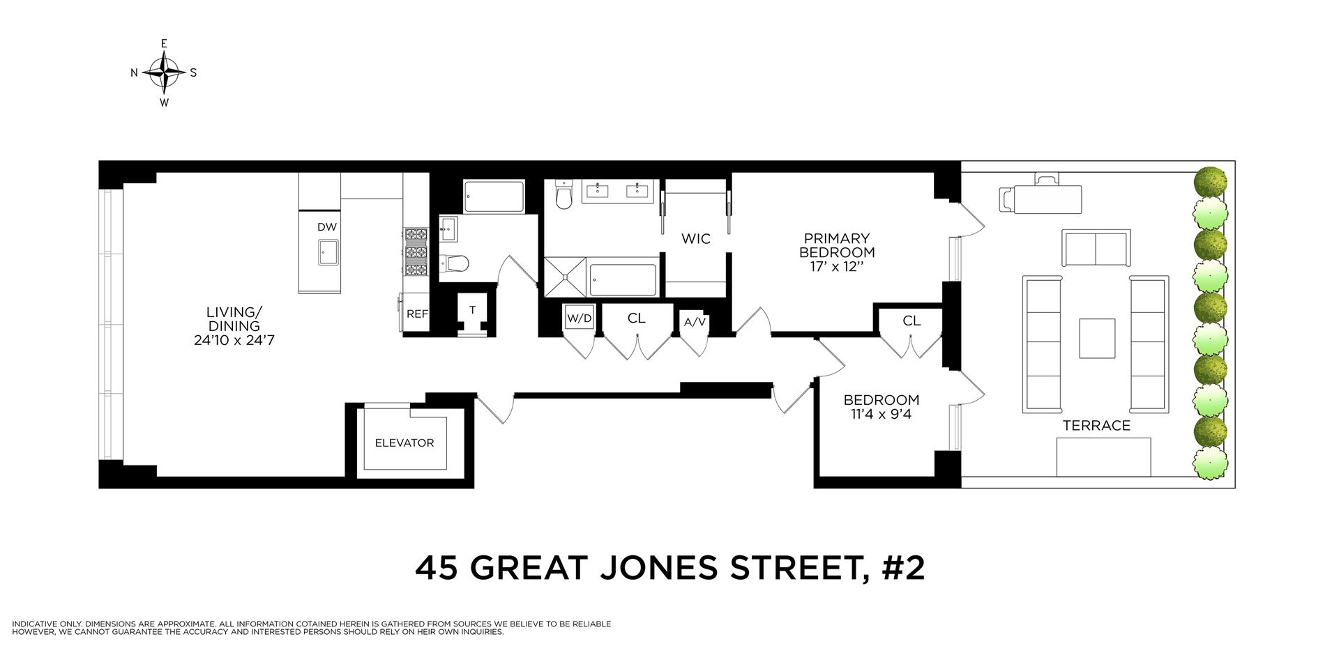 Floorplan for 45 Great Jones Street, 2