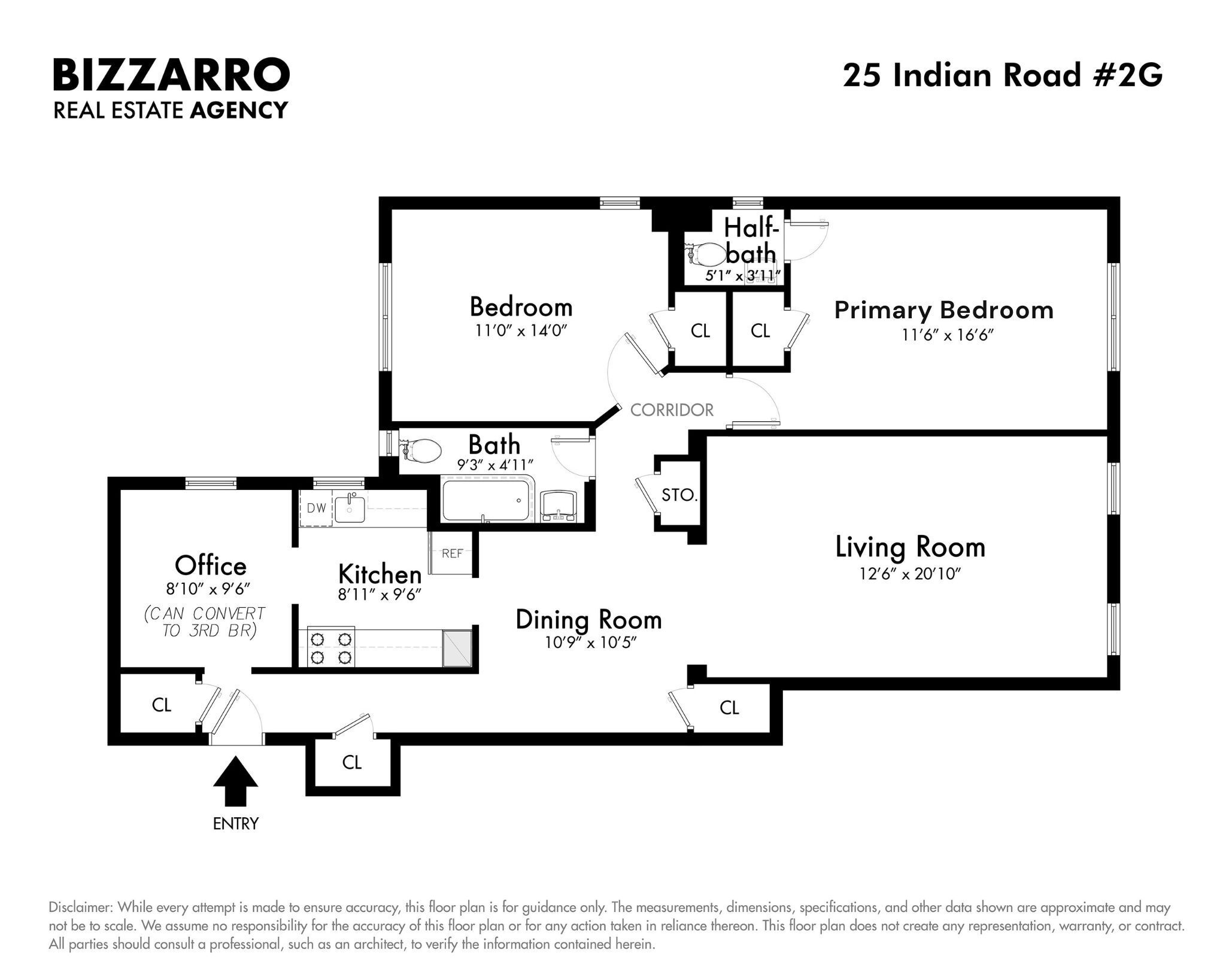 Floorplan for 25 Indian Road, 2G