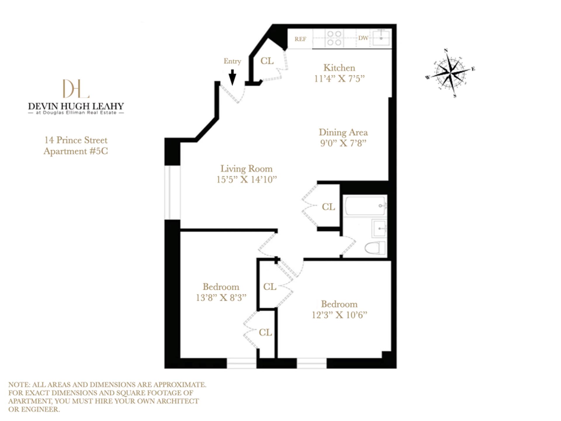 Floorplan for 14 Prince Street, 5C