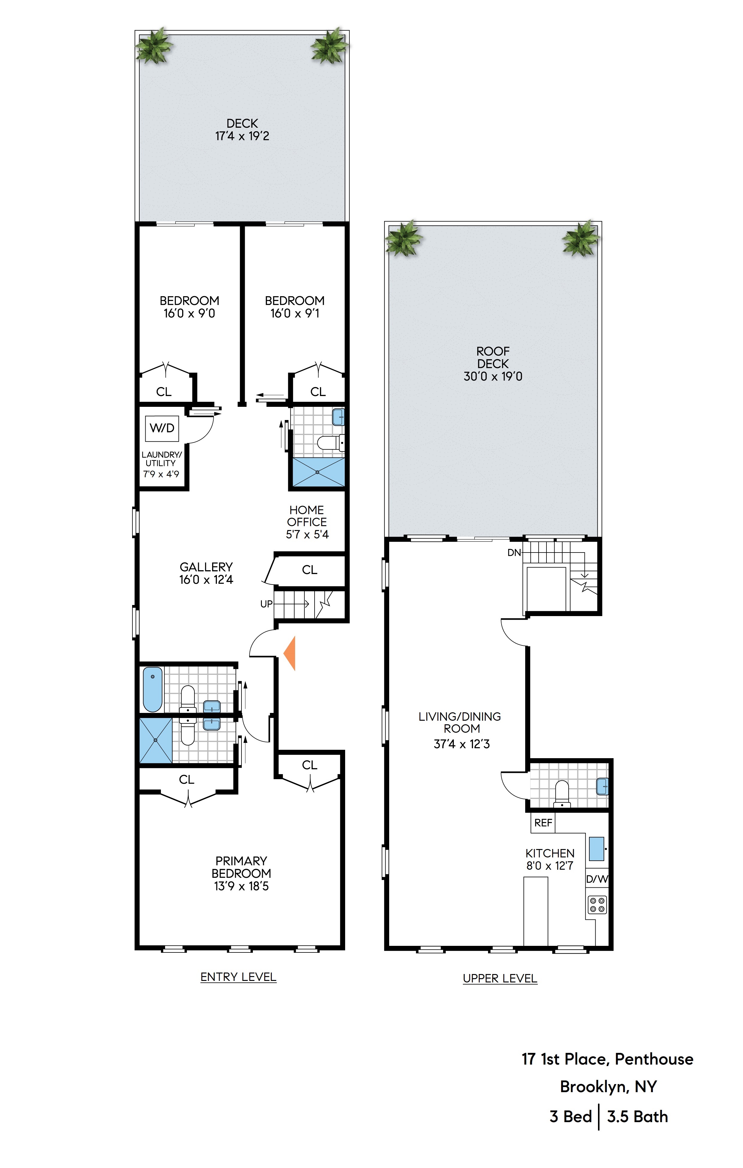 Floorplan for 17 1st Place, 3A