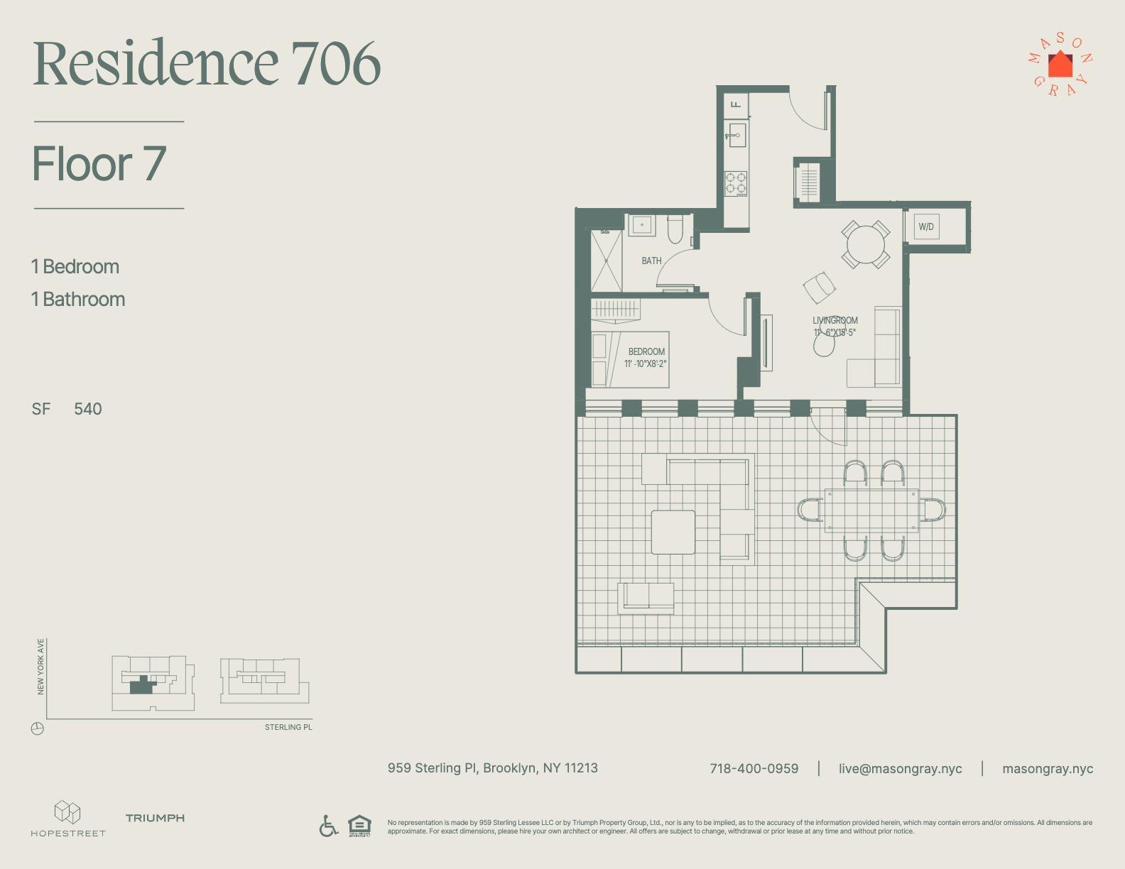 Floorplan for 955 Sterling Place, 706