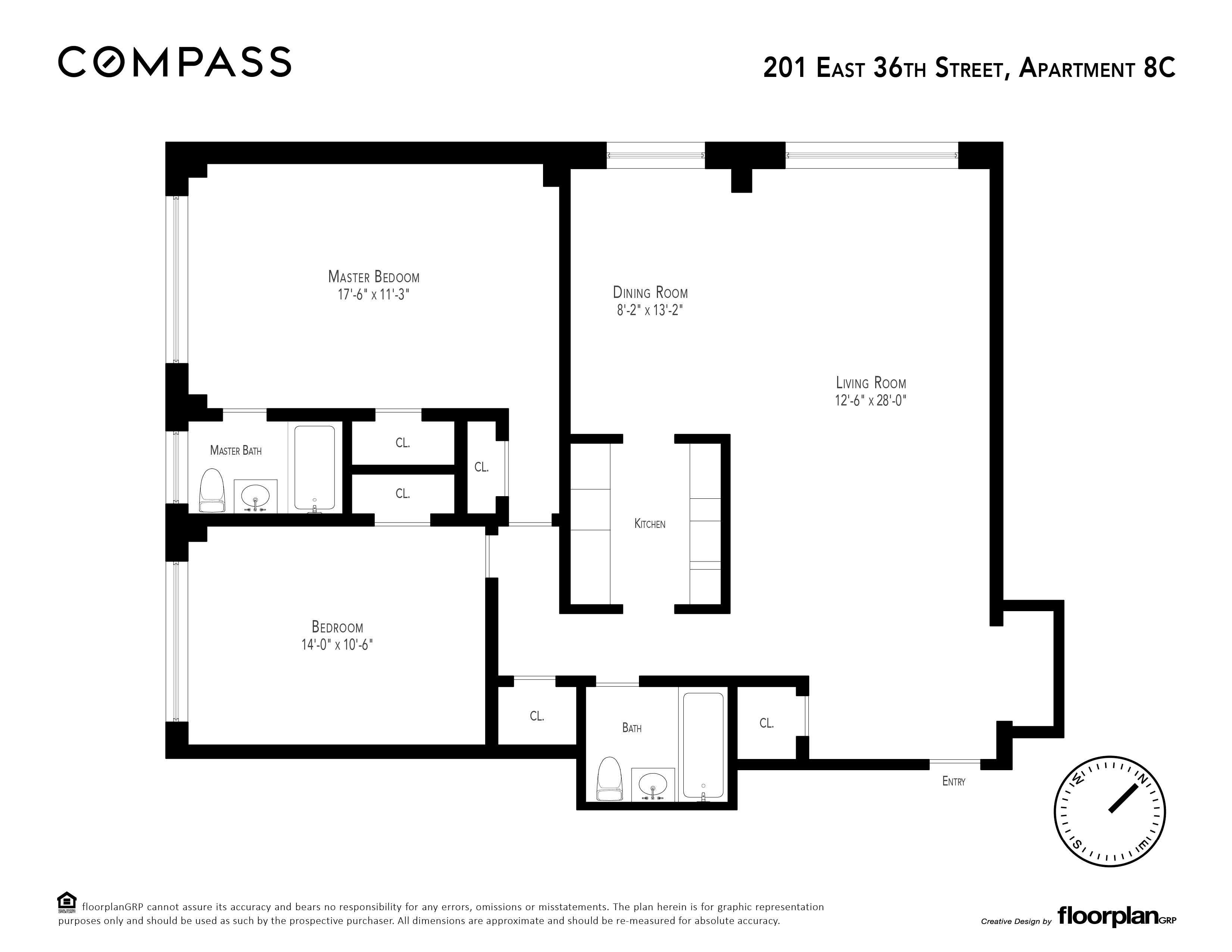 Floorplan for 201 East 36th Street, 8C