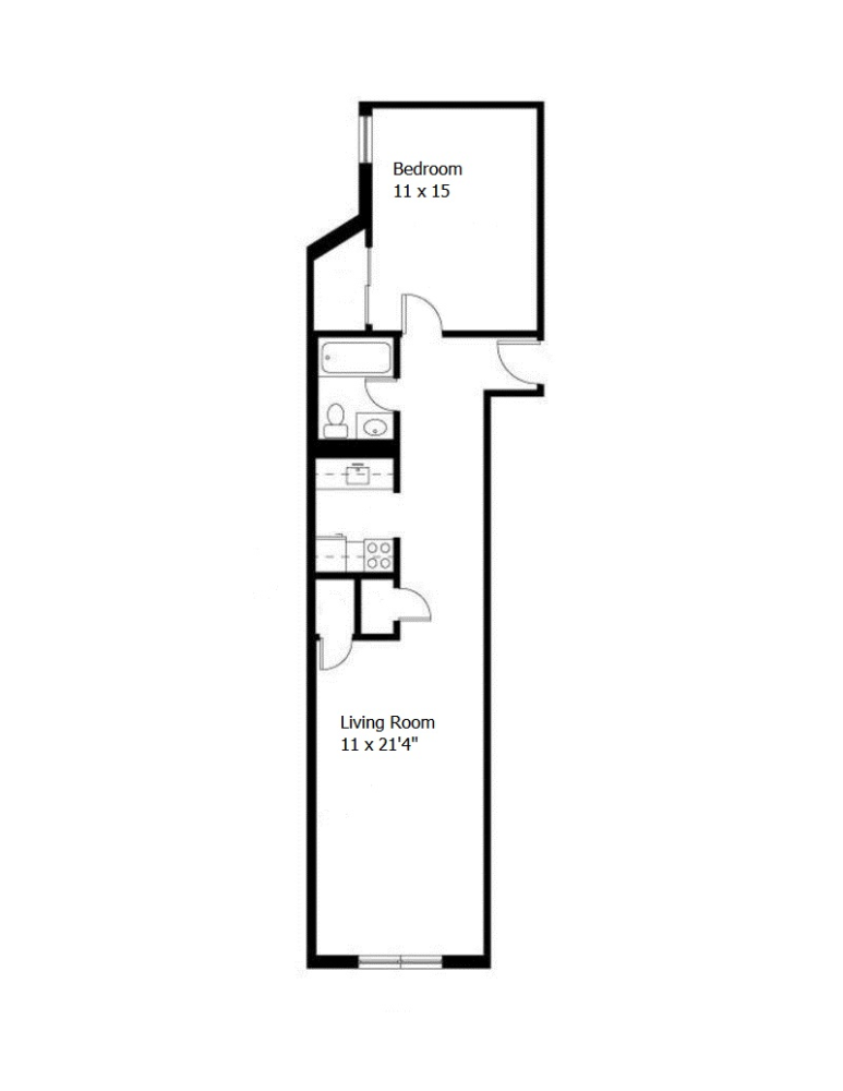 Floorplan for 317 West 54th Street, 1F