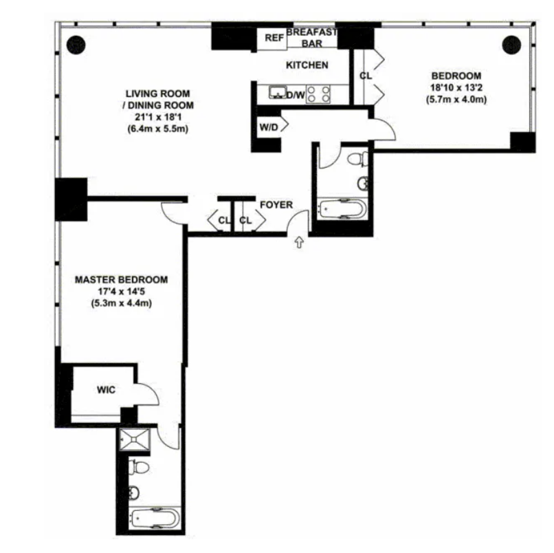 Floorplan for 250 East 54th Street, 32A