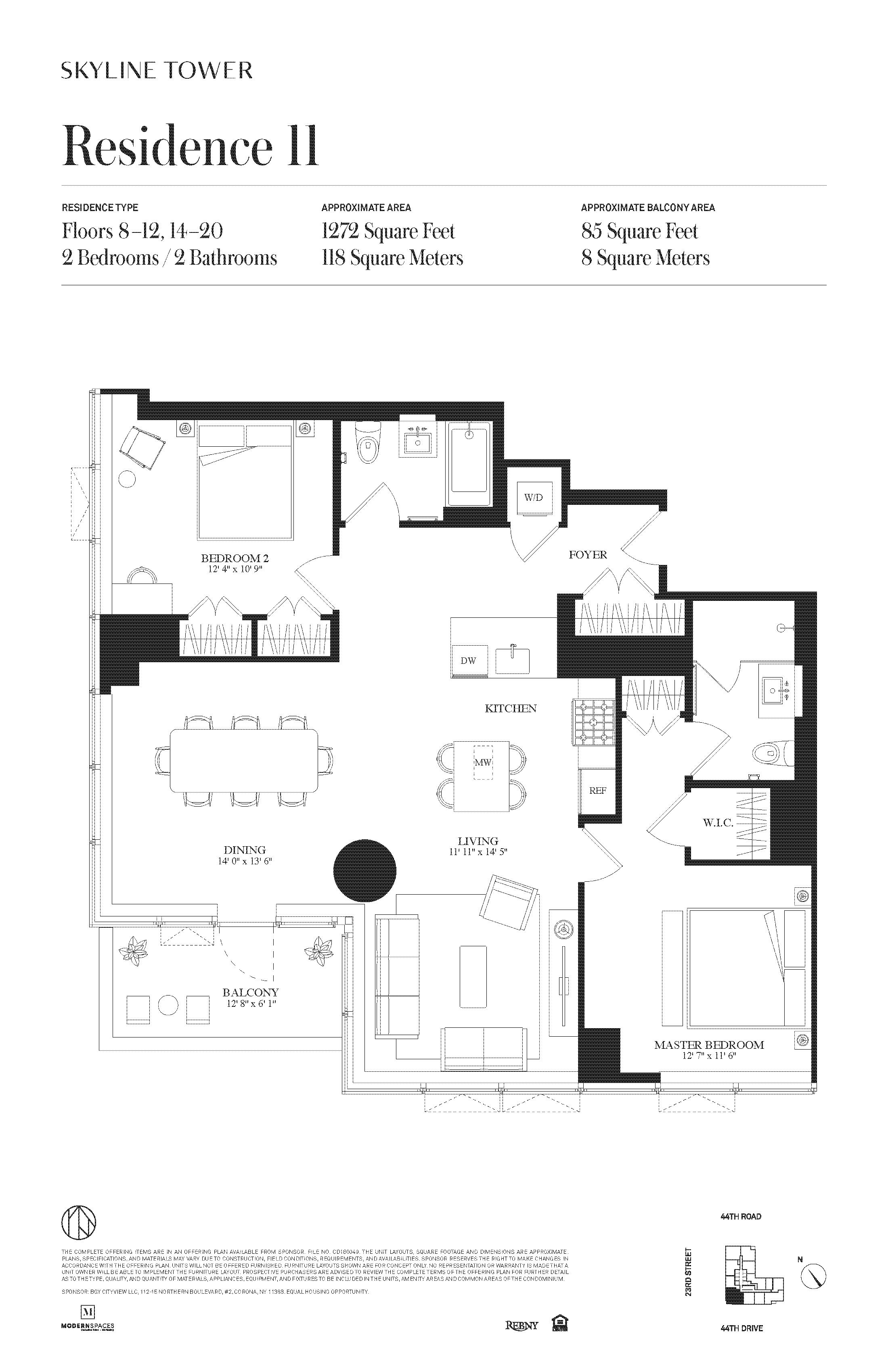 Floorplan for 3 Court Square, 1011