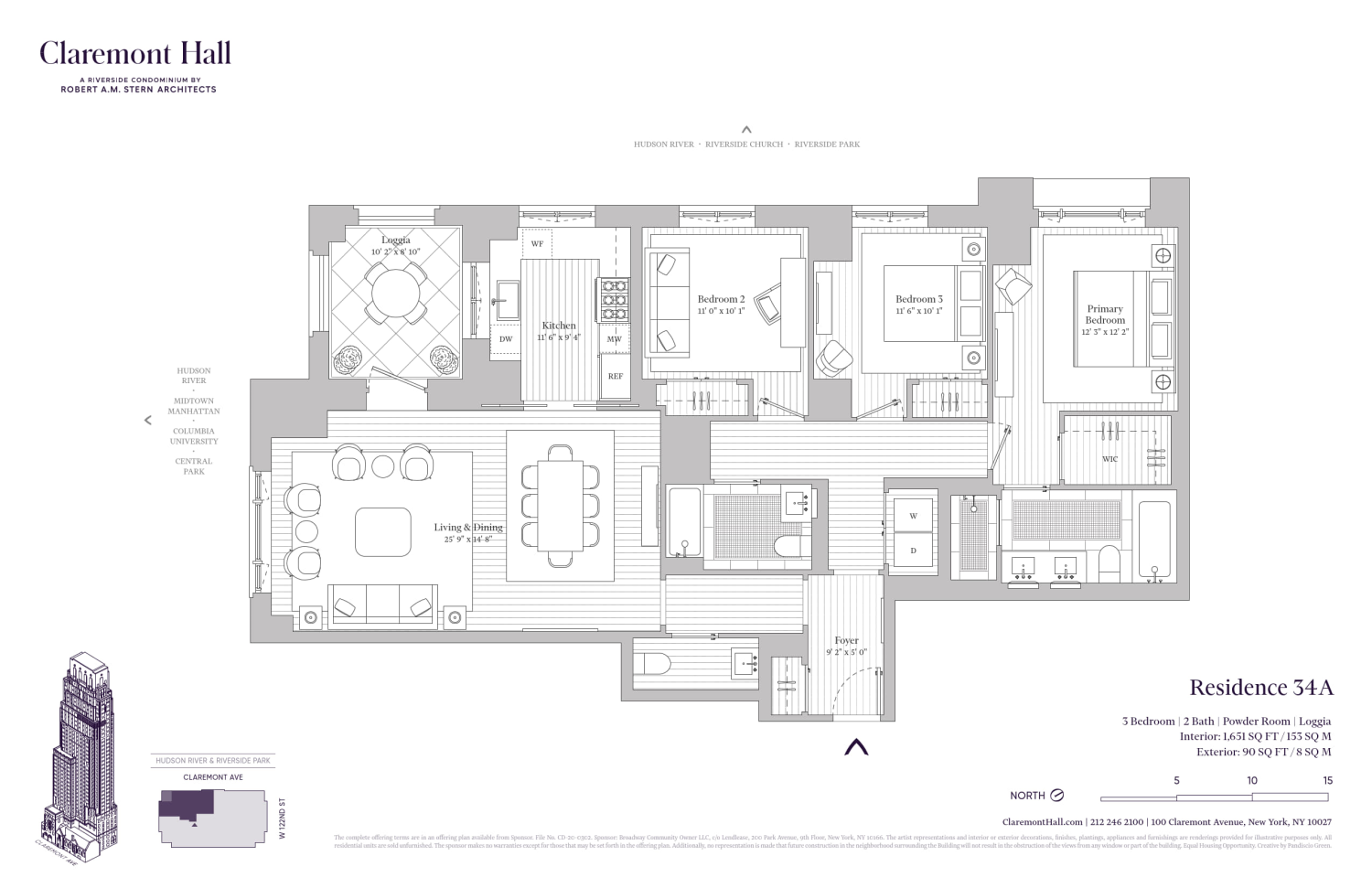 Floorplan for 100 Claremont Avenue, 34A