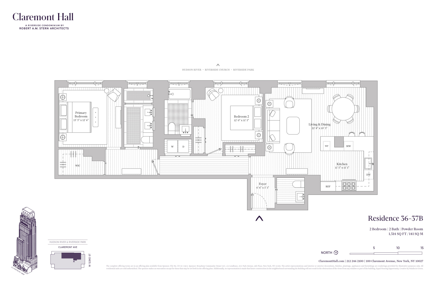 Floorplan for 100 Claremont Avenue, 36B