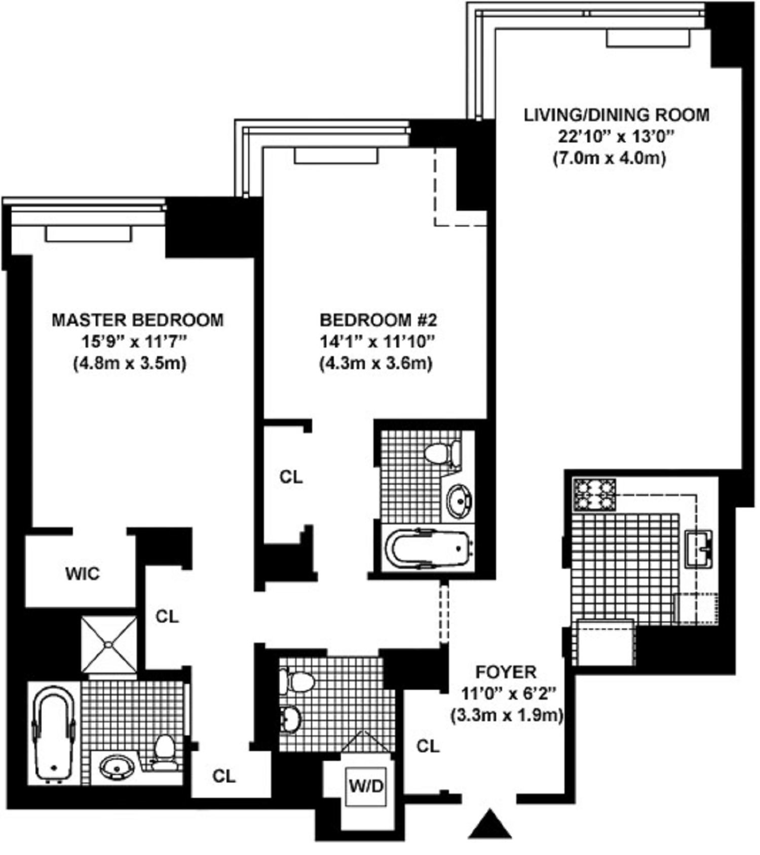 Floorplan for 2 Columbus Avenue, 6C