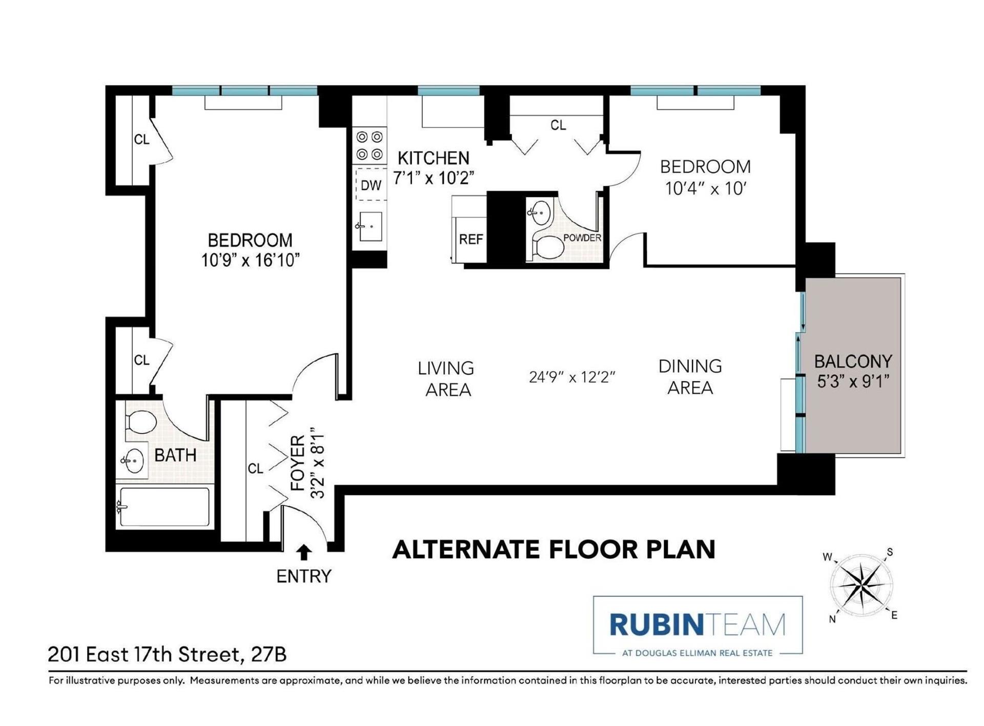 Floorplan for 201 East 17th Street, 27B