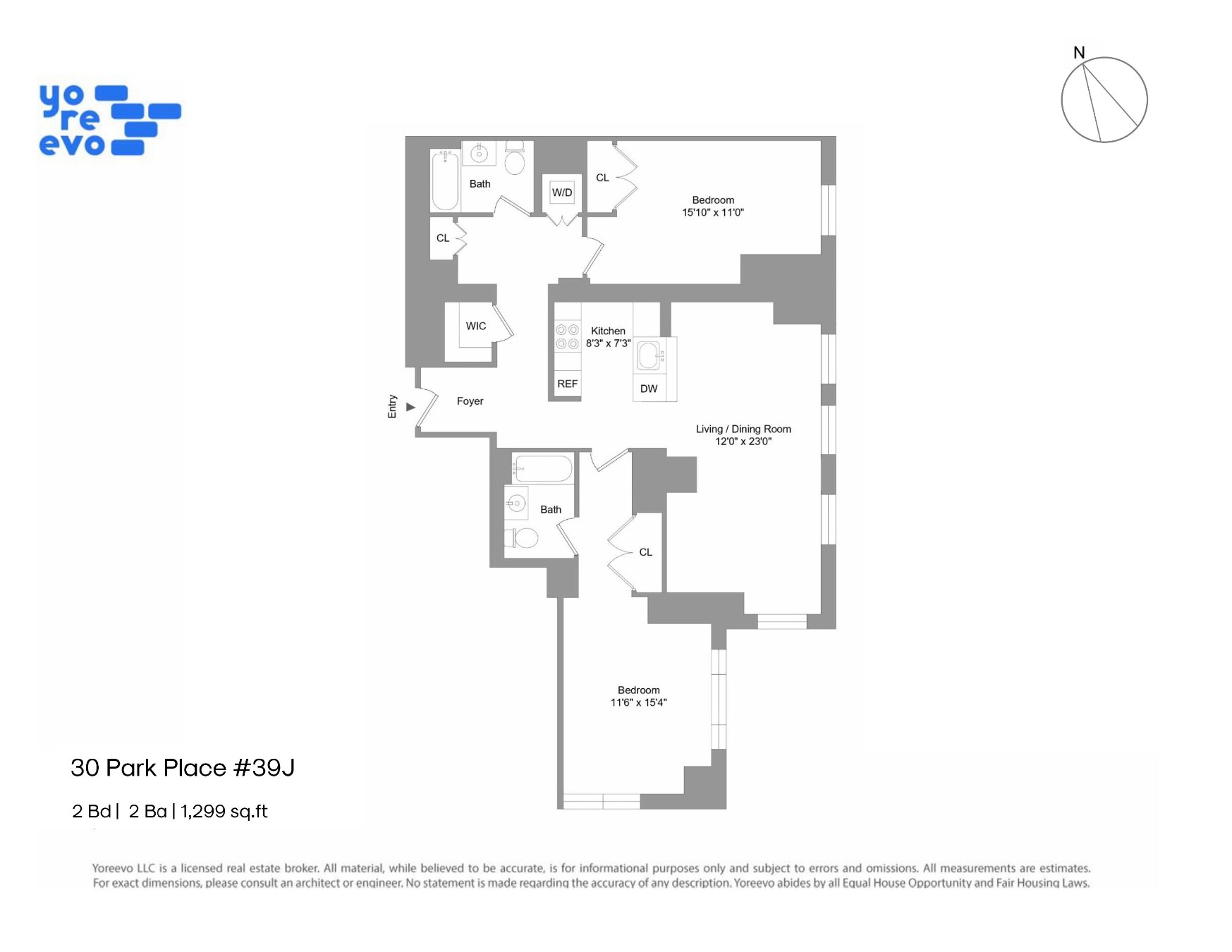 Floorplan for 30 Park Place, 39J