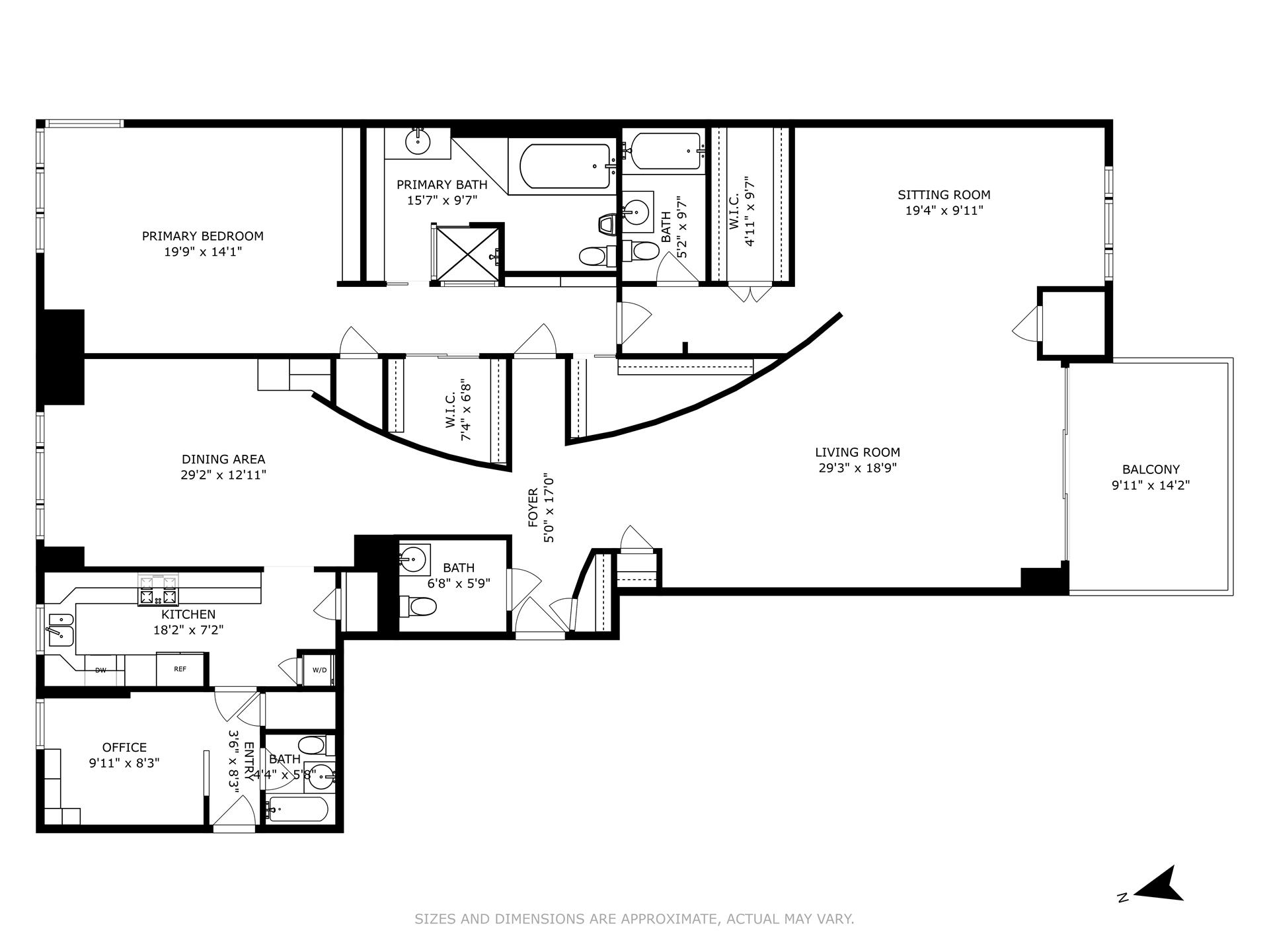 Floorplan for 425 East 58th Street, 18D