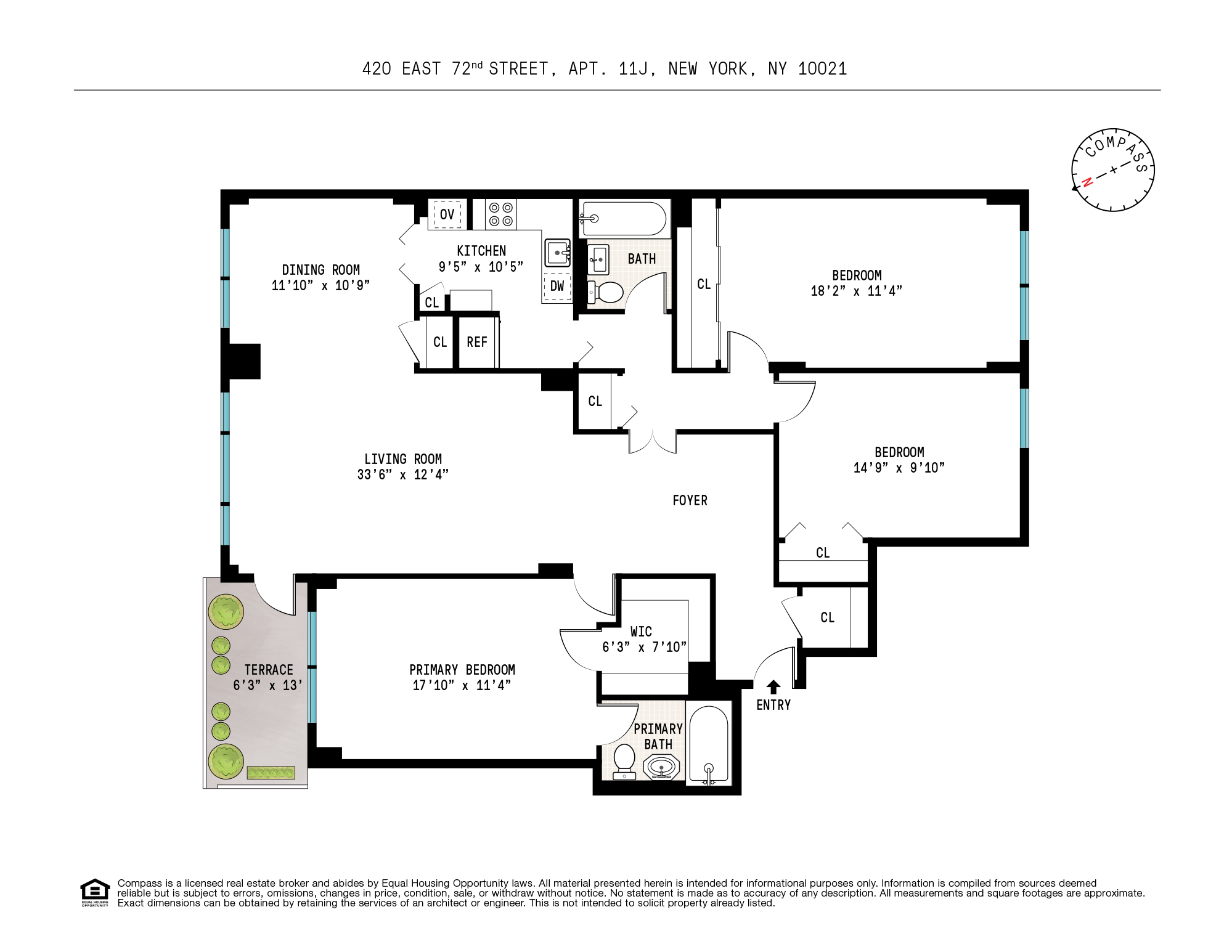 Floorplan for 420 East 72nd Street, 11J