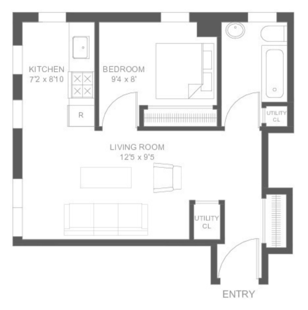 Floorplan for 1627 Park Avenue, 4C