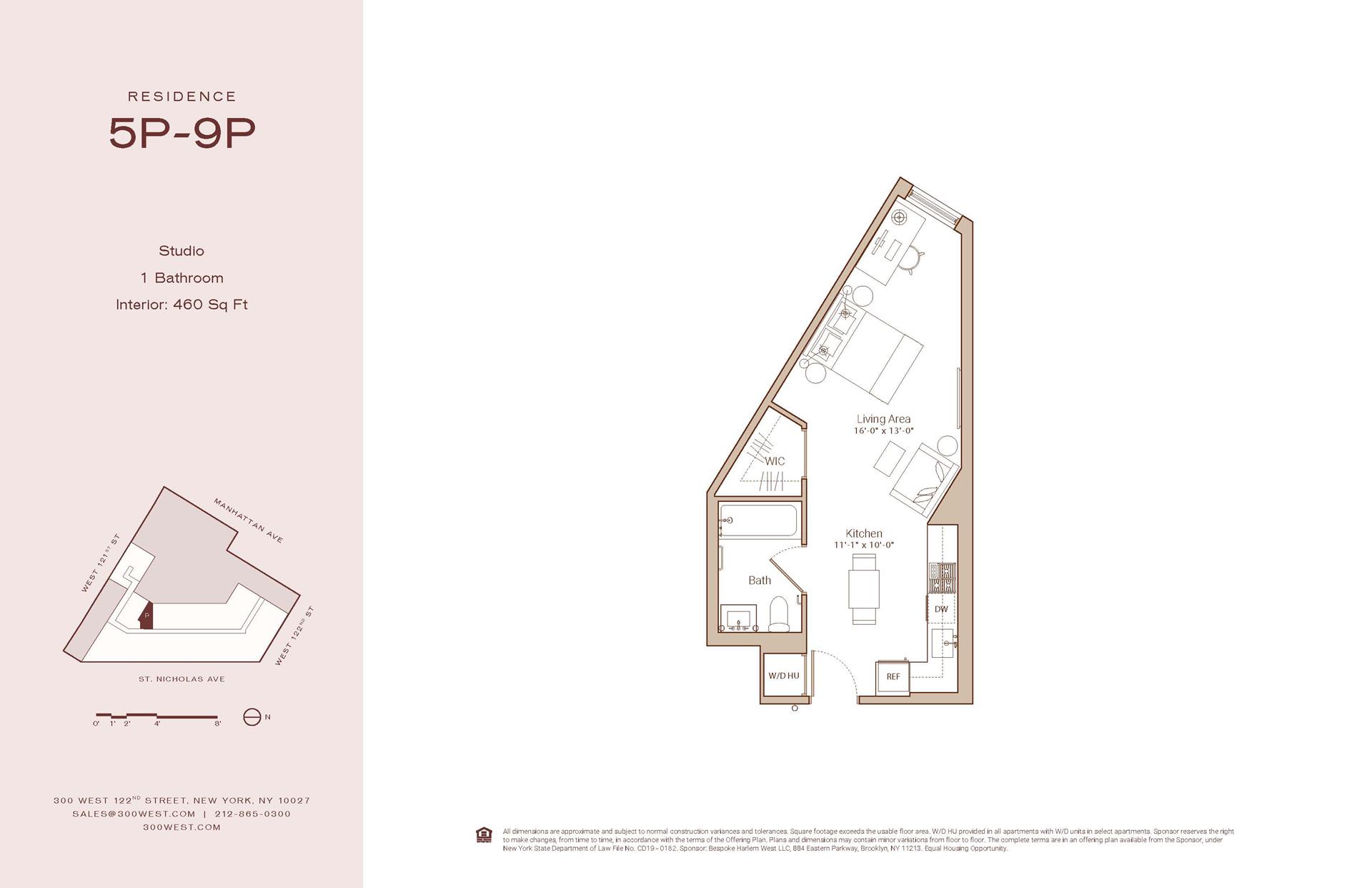 Floorplan for 300 West 122nd Street, 8P