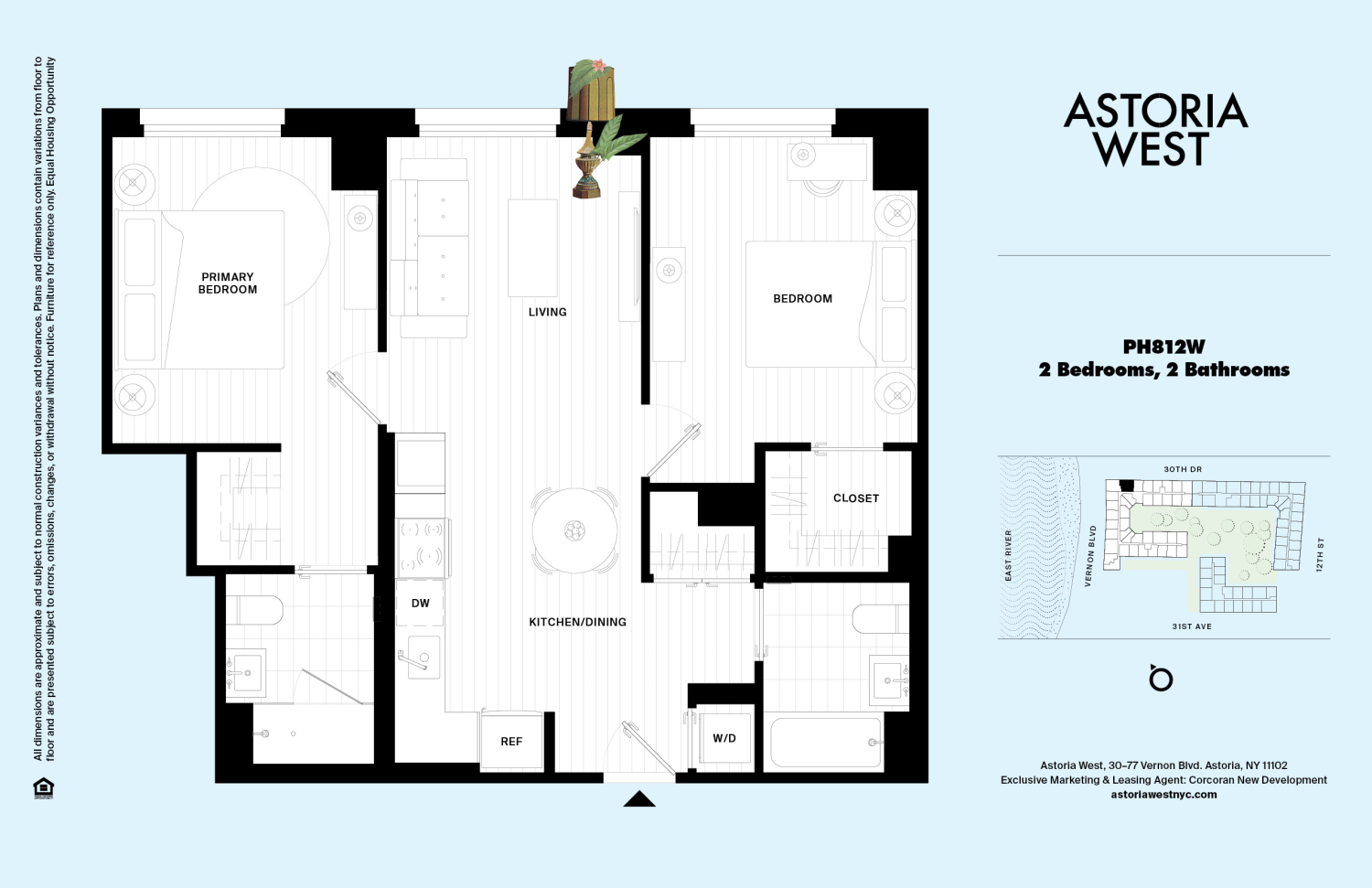 Floorplan for 30-77 Vernon Boulevard, PH812W