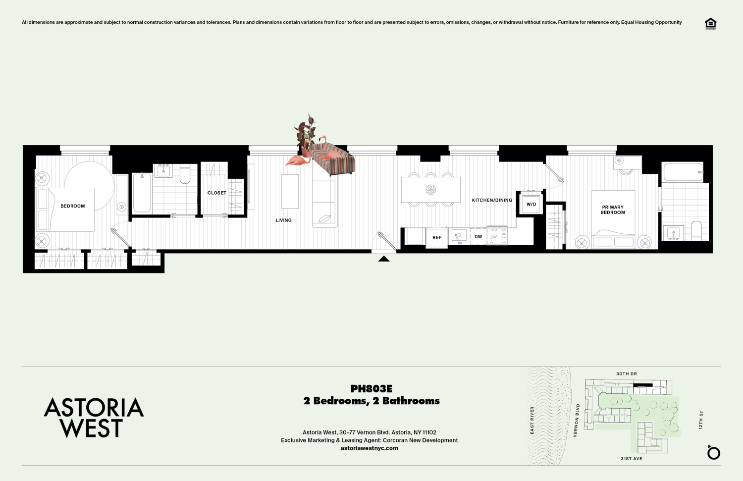 Floorplan for 30-77 Vernon Boulevard, PH803E