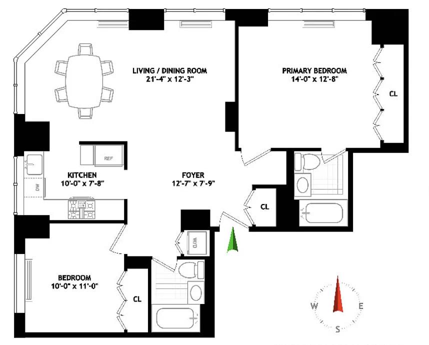 Floorplan for 300 East 64th Street, 17-A