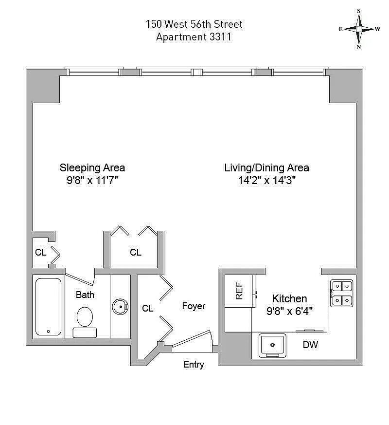 Floorplan for 150 West 56th Street, 3311