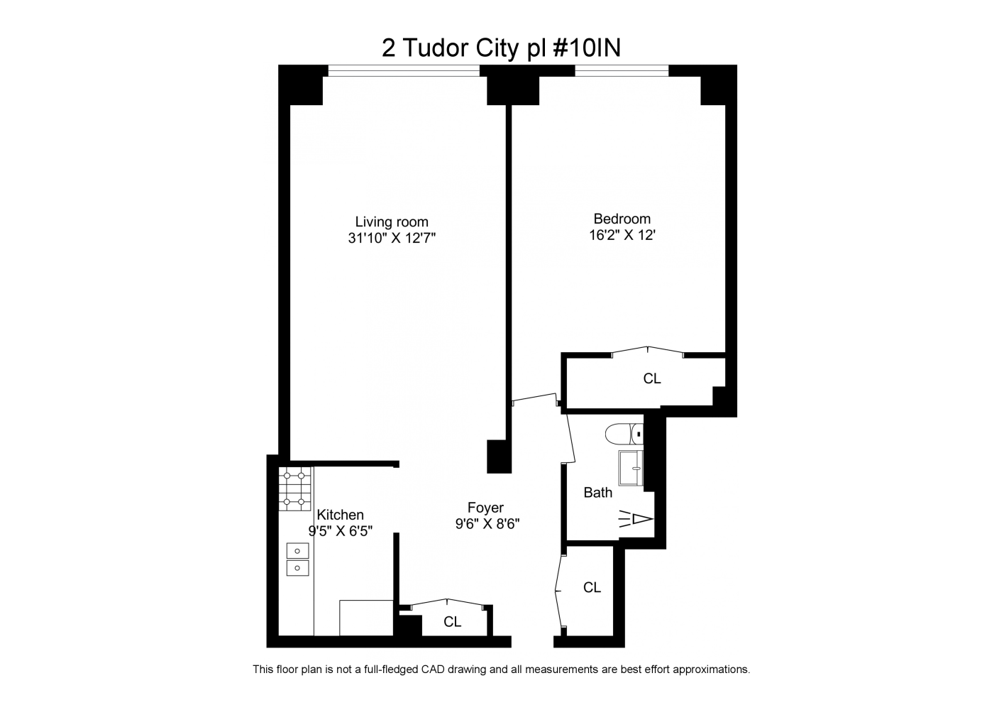 Floorplan for 2 Tudor City Place, 10NI