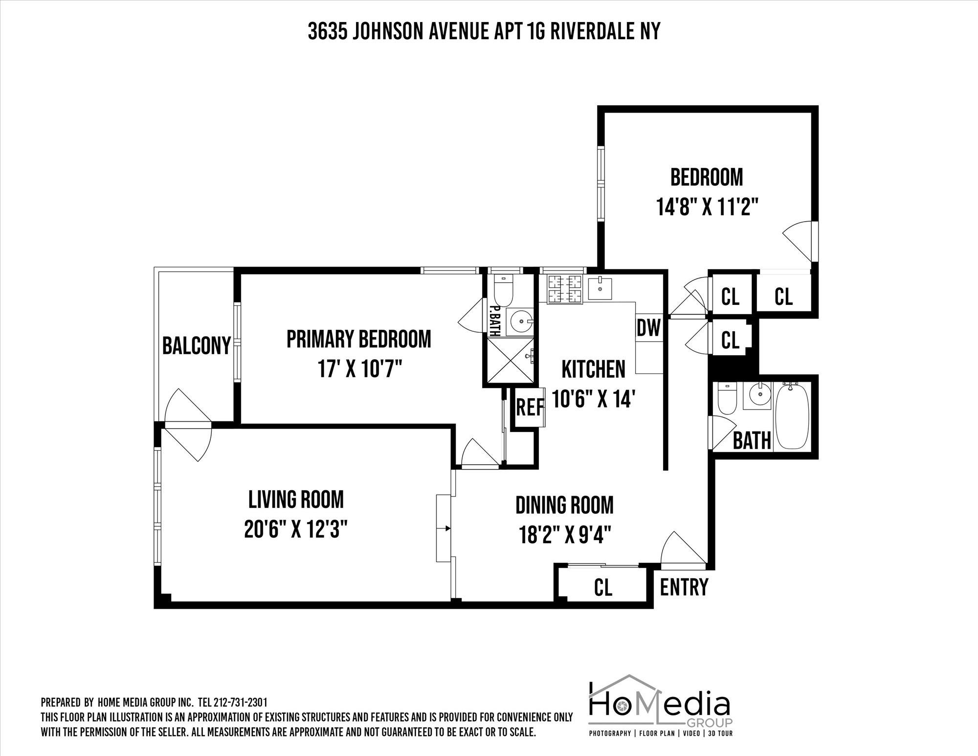 Floorplan for 3635 Johnson Avenue, 1-G