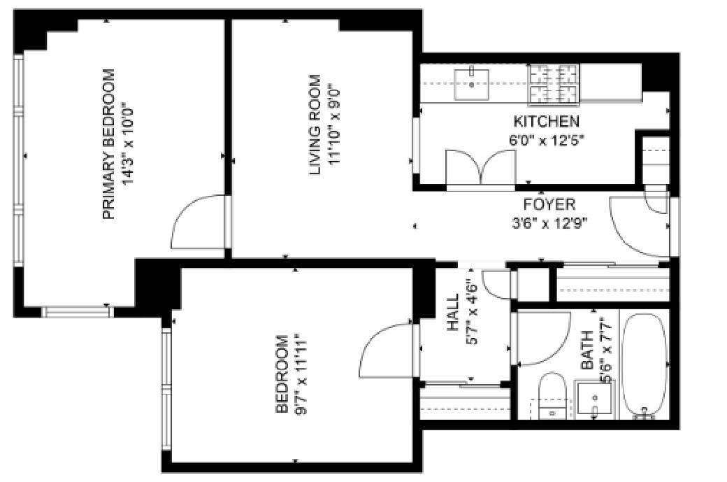 Floorplan for 245 East 35th Street, 4-F