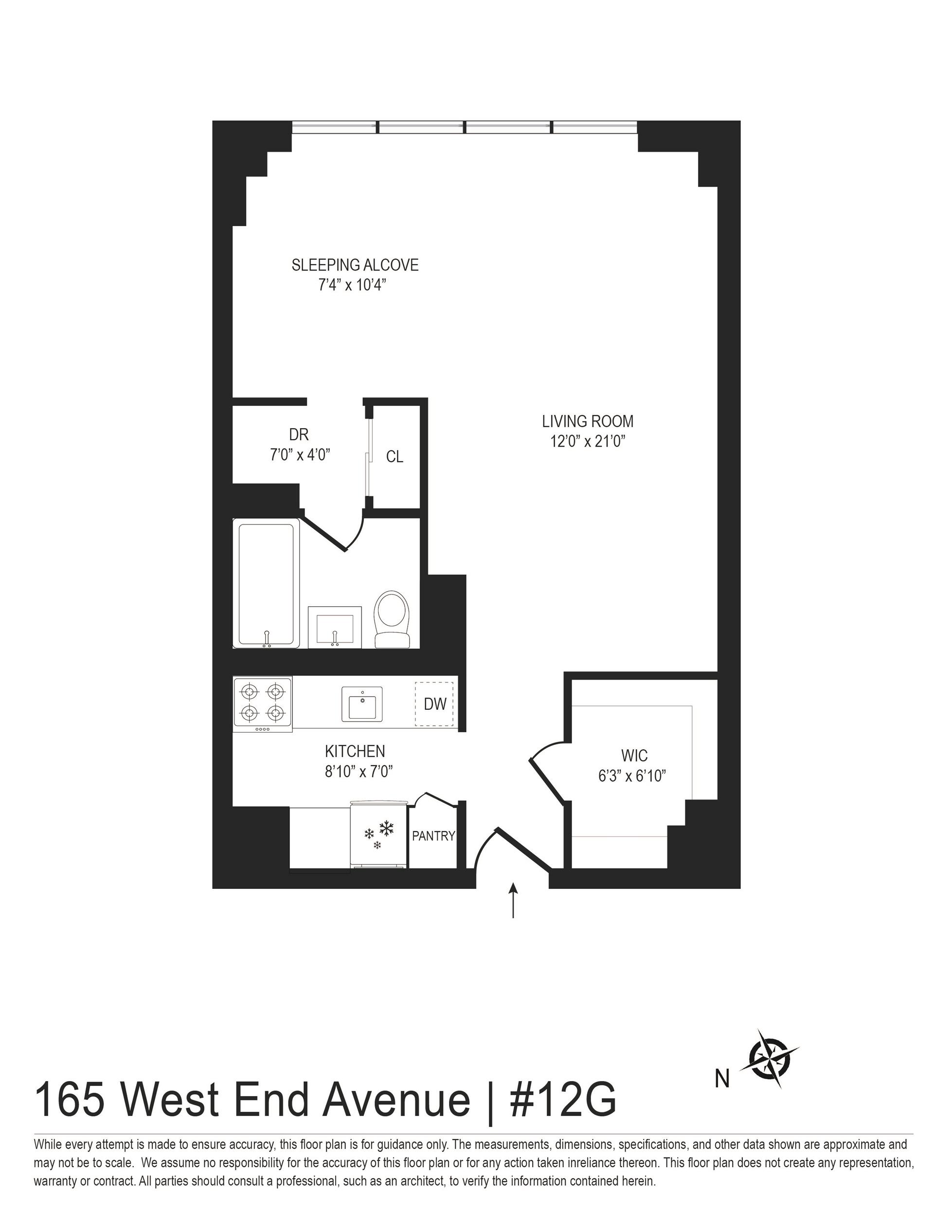 Floorplan for 165 West End Avenue, 12G