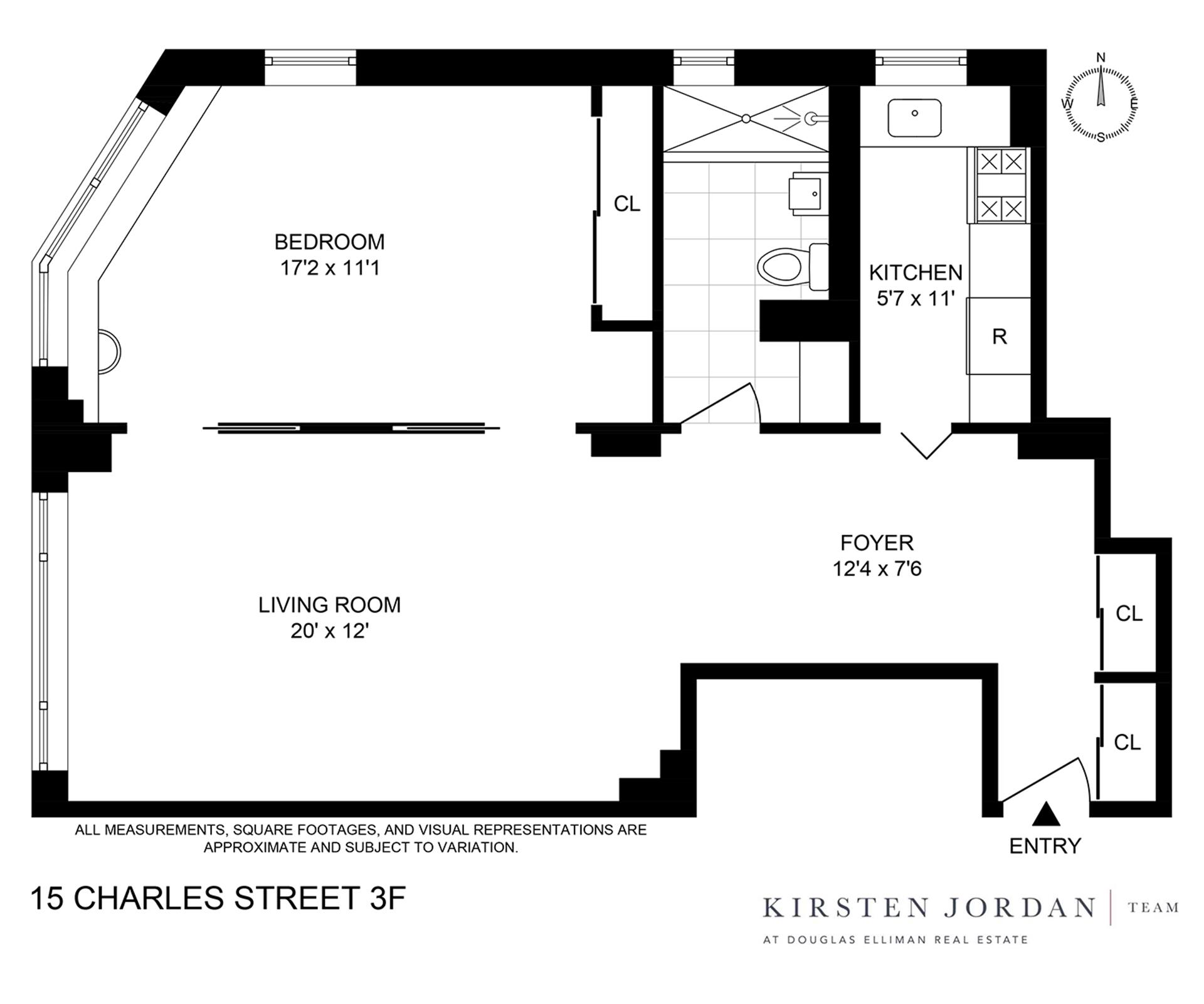 Floorplan for 15 Charles Street, 3F