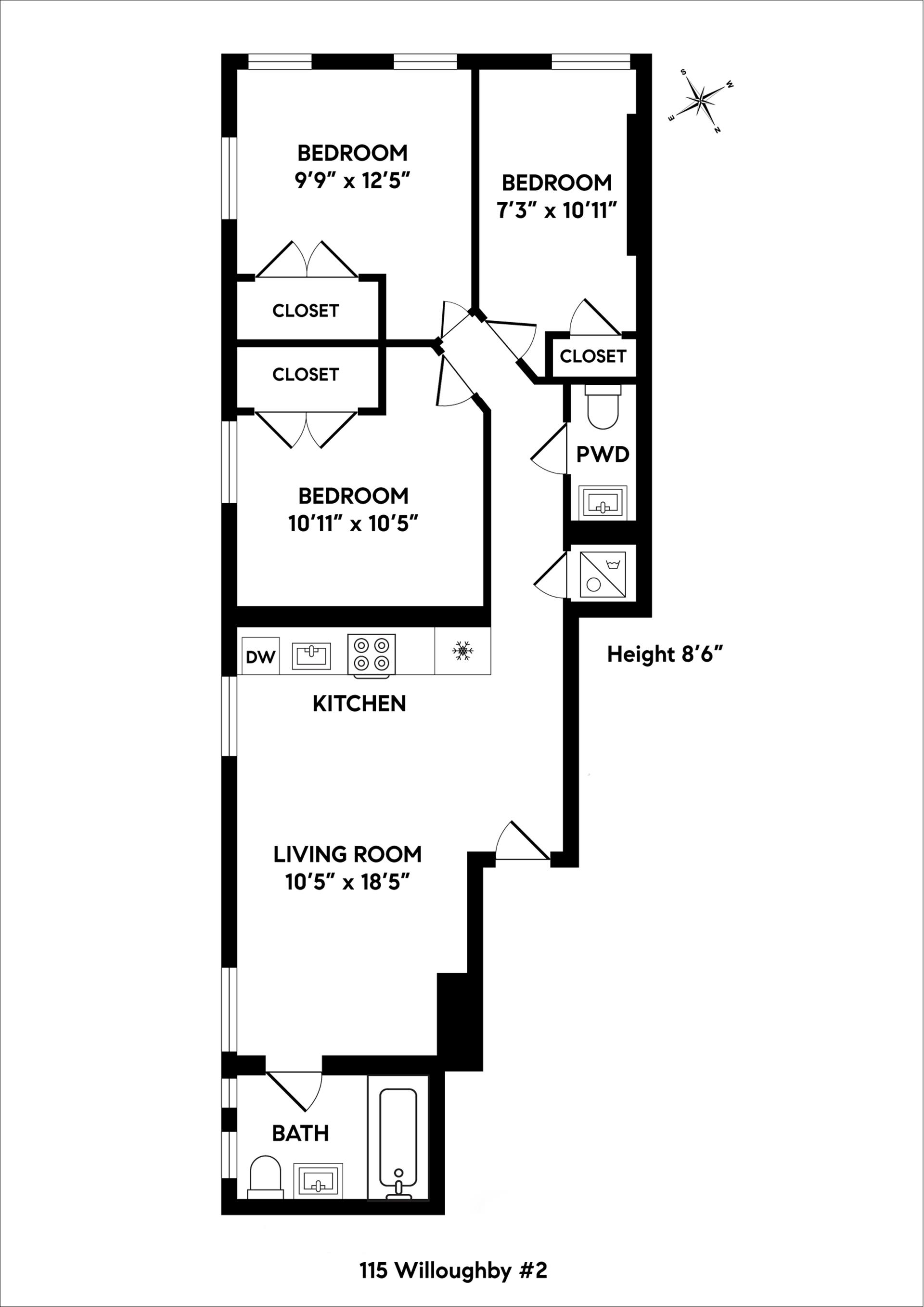 Floorplan for 115 Willoughby Street, 2