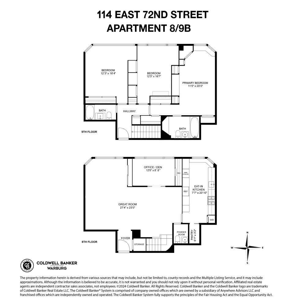 Floorplan for 114 East 72nd Street, 8/9B