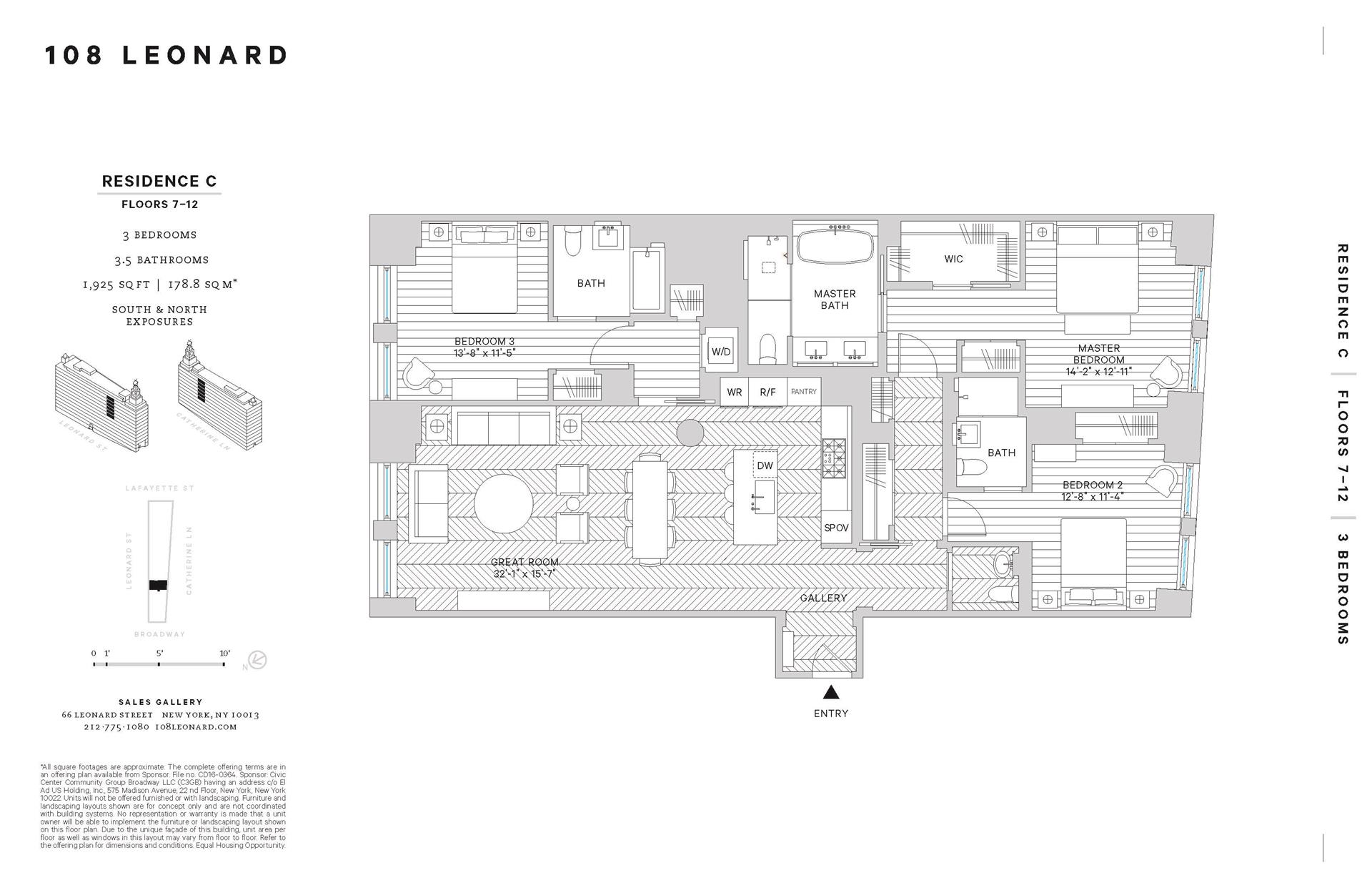 Floorplan for 108 Leonard Street, 10C