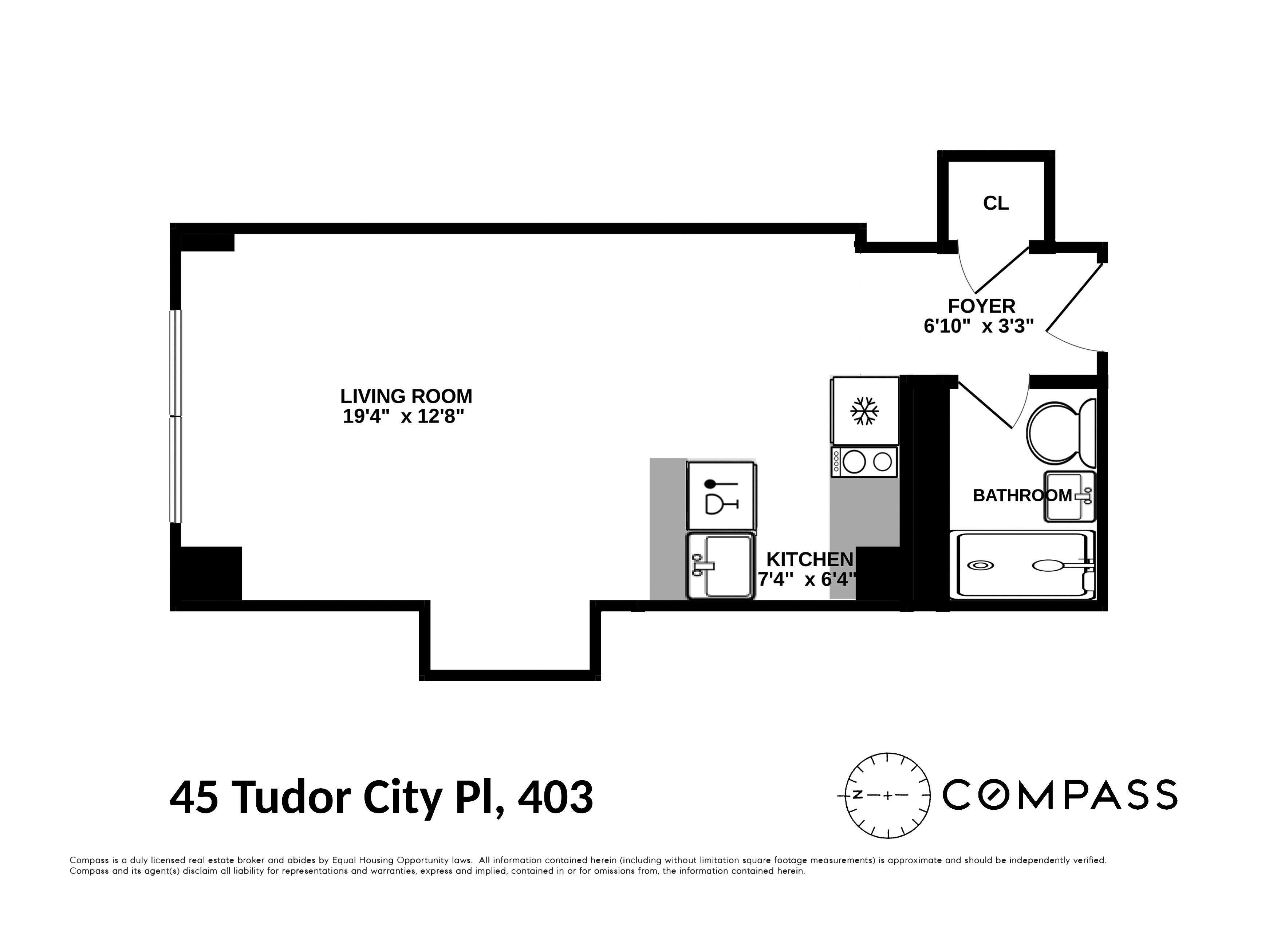 Floorplan for 45 Tudor City Place, 403