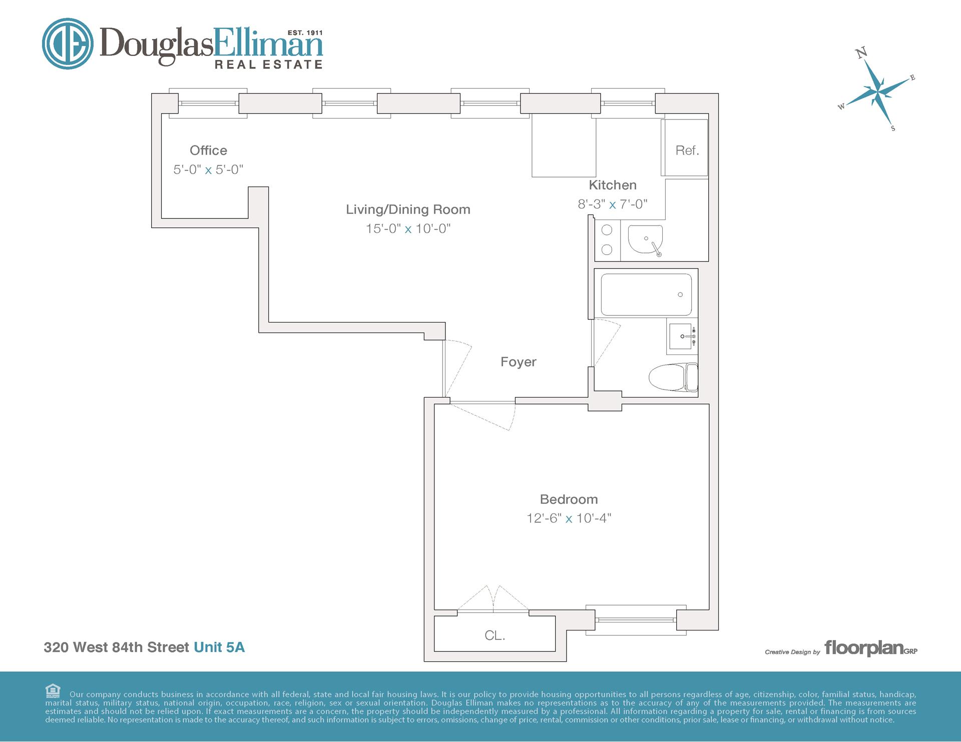 Floorplan for 320 West 84th Street, 5A