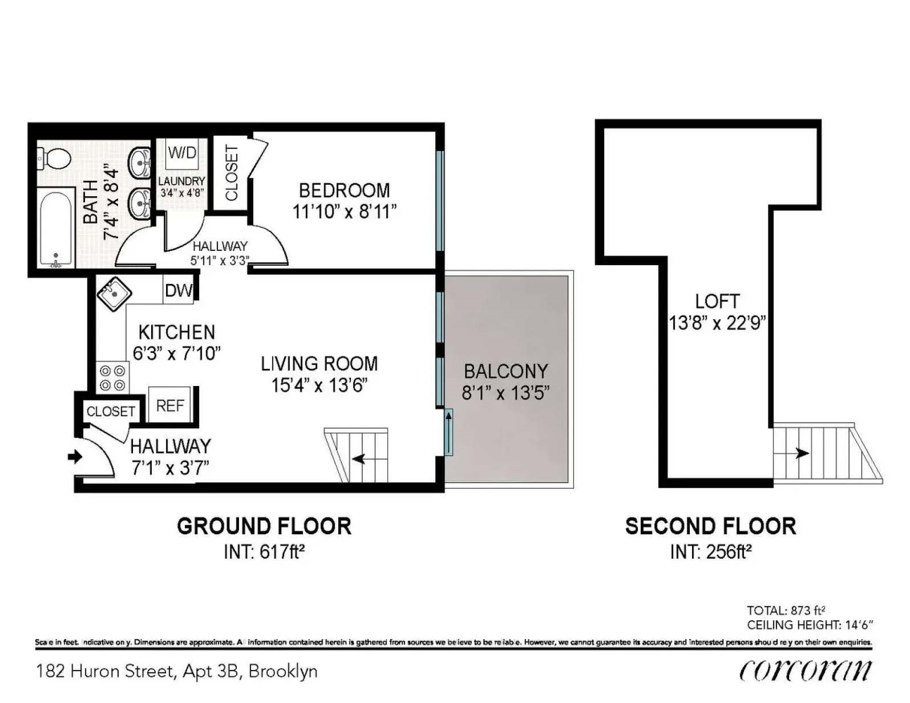 Floorplan for 182 Huron Street, 3B