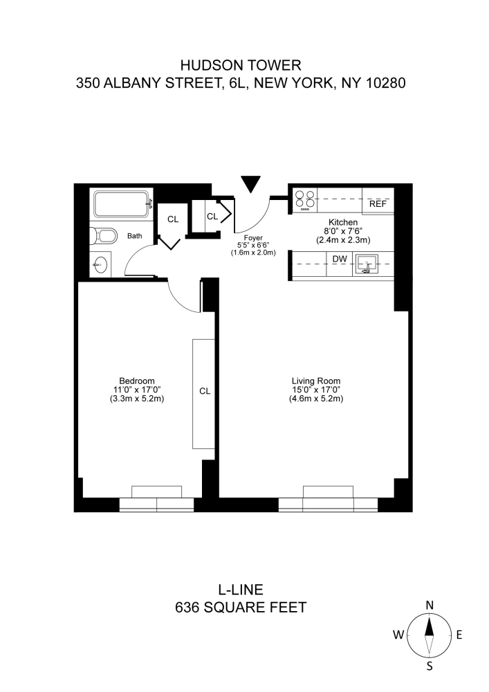 Floorplan for 350 Albany Street, 6L