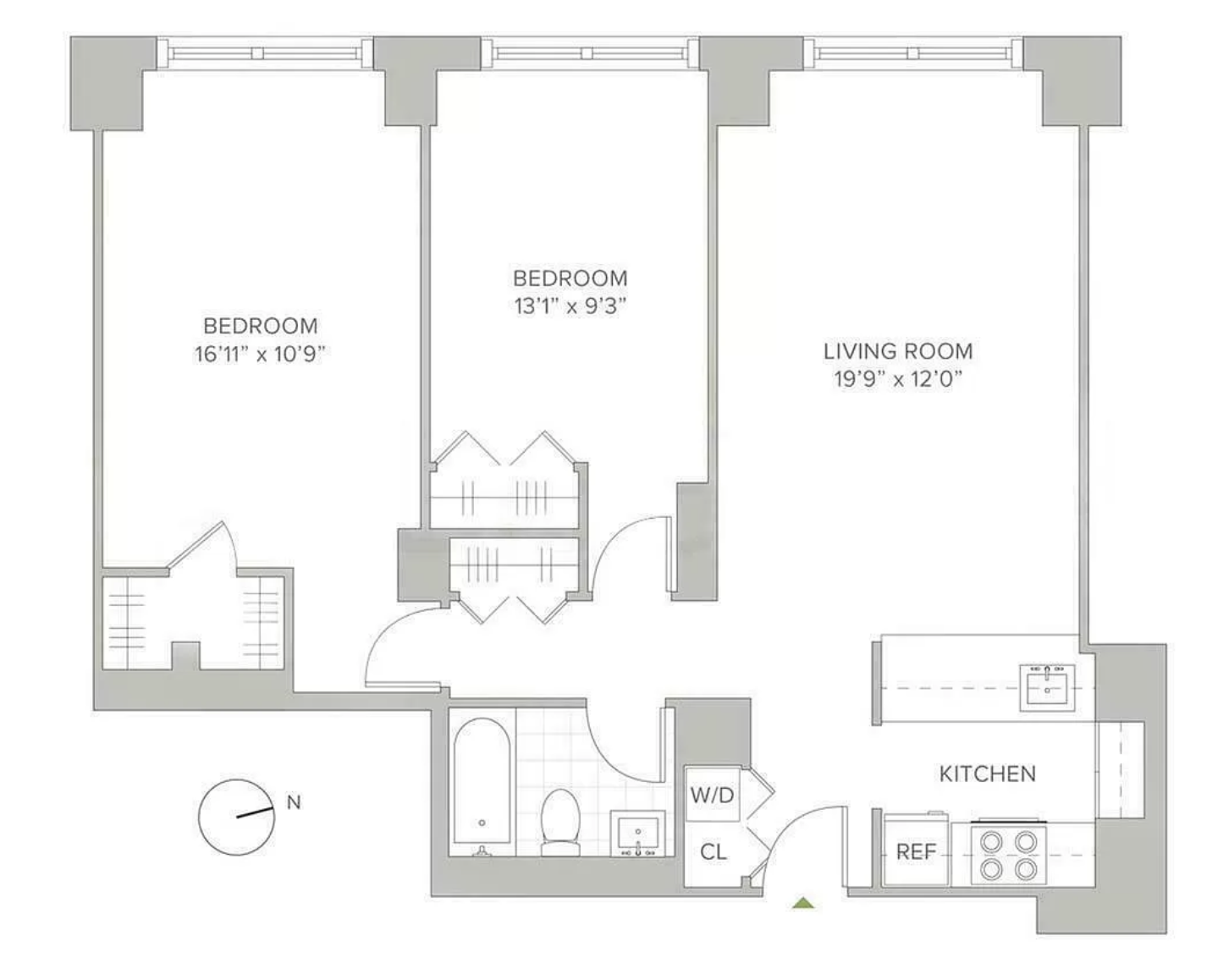 Floorplan for 301 West 53rd Street, 14C