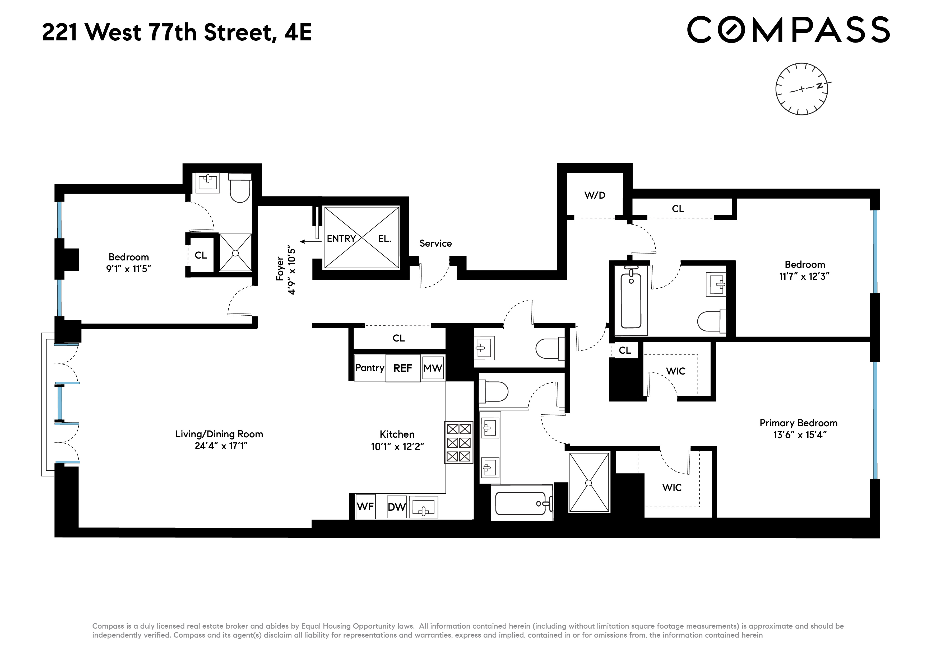 Floorplan for 221 West 77th Street, 4E